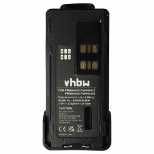 Bateria vhbw para Motorola PMNN4406BR, PMNN4409AR, PMNN4409, PMNN4406 - 3350 mAh 7.4 V Li-Ion com Clip de Cinto