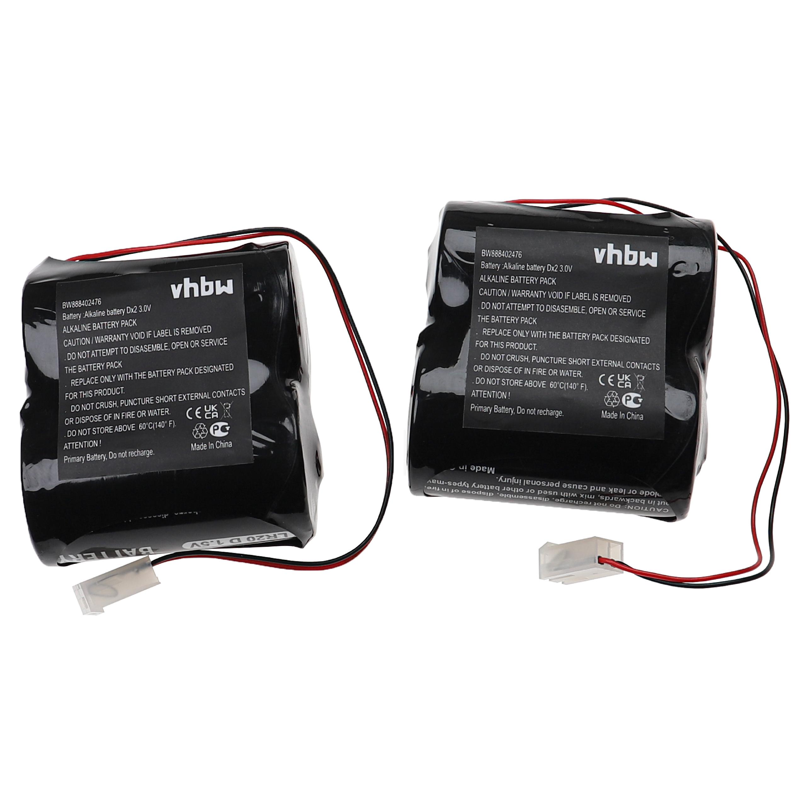 Bateria para Sistema de Alarme ABUS FU2986 - 2x 15 Ah 3V Alcalina vhbw