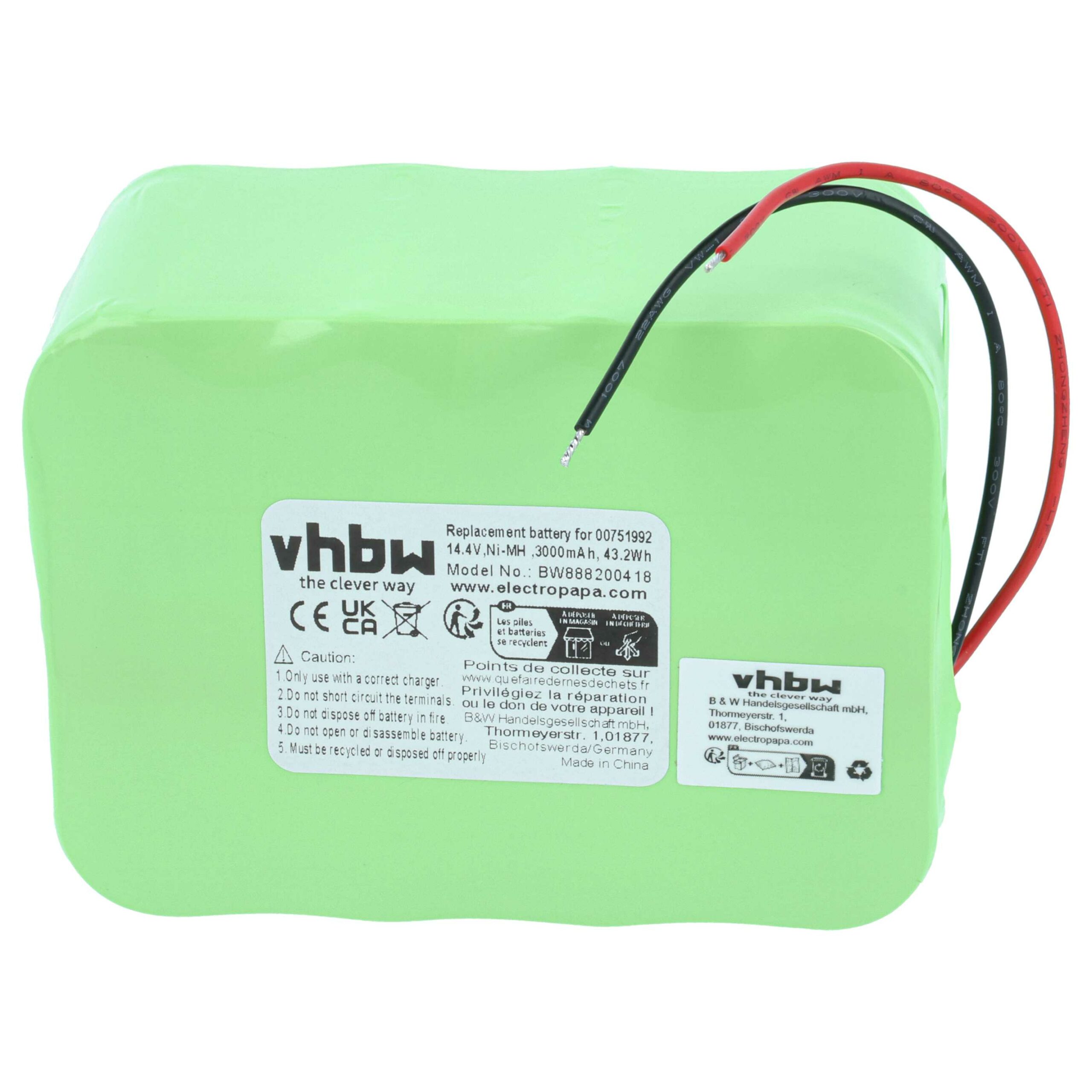 Bateria vhbw 14,4V 3000mAh NiMH compatível com Bosch, Hoover, Shark e Euro Pro - Image 3