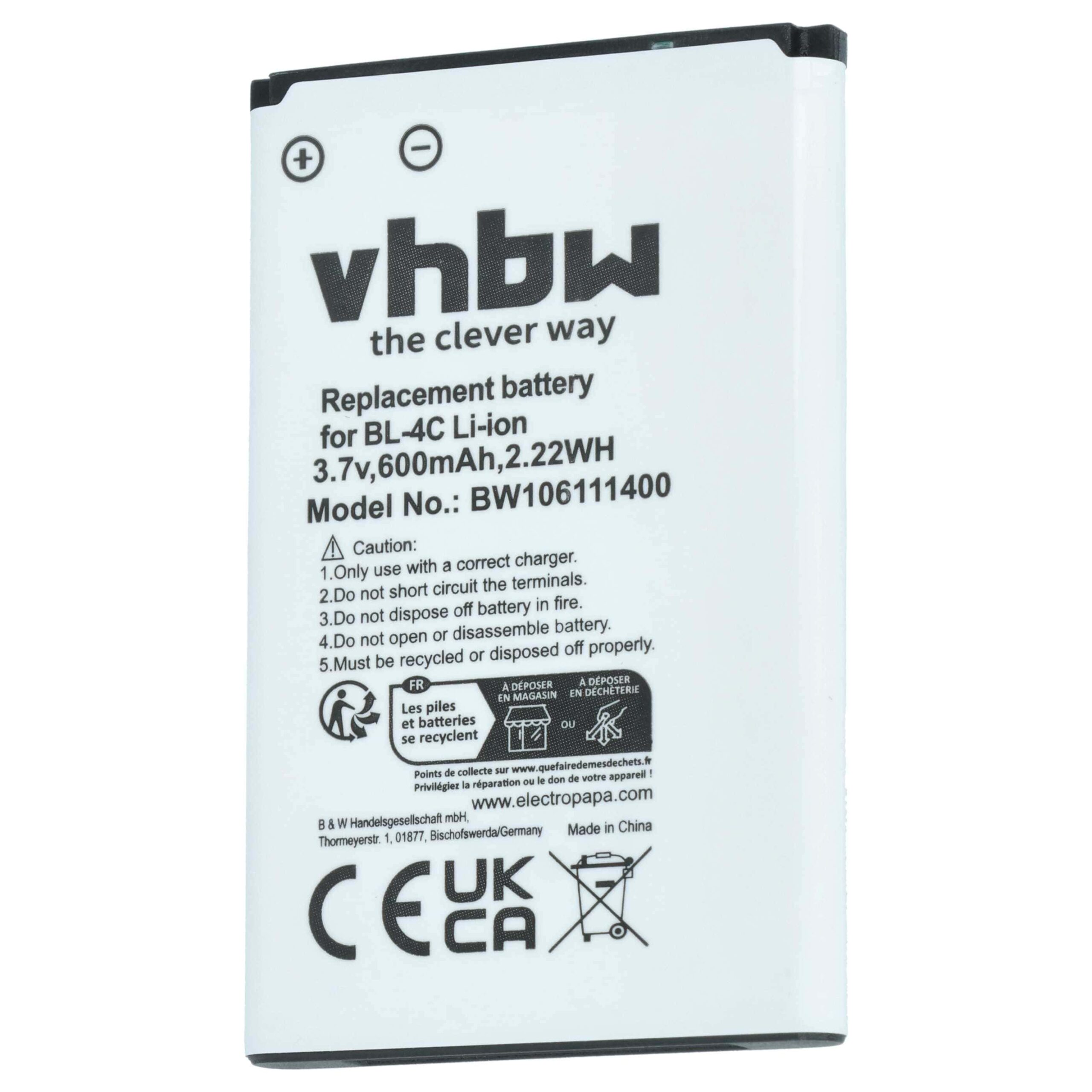 Pack 3x Bateria vhbw 600 mAh 3.7V Li-Ion para Bea-fon C140/C240, EU001B, S400 EU001W - Image 3