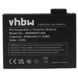 Bateria vhbw para Router Móvel Netgear W-20, 308-10094-01 - 4500 mAh 3.85 V Li-polymer