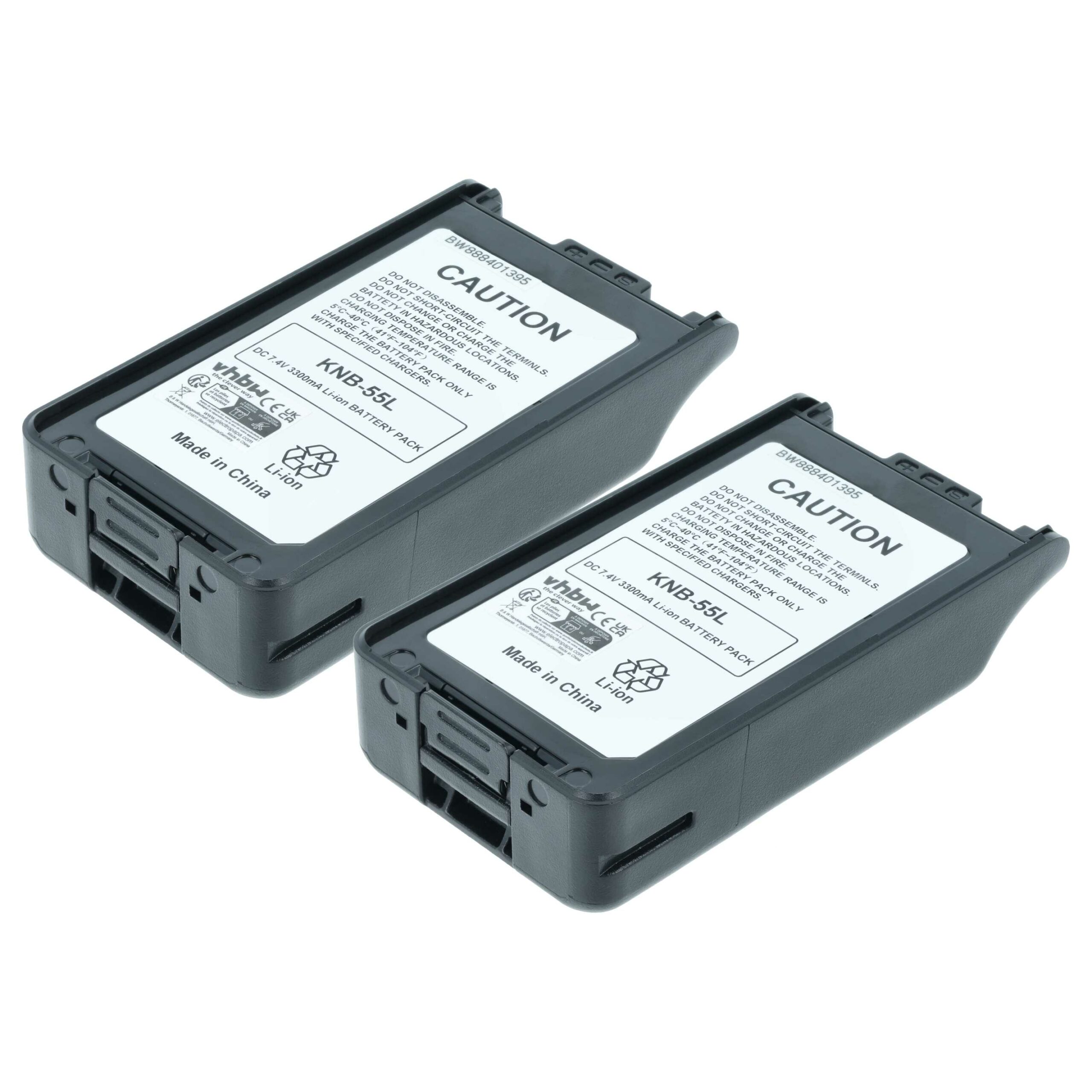 2x Bateria para Rádio Kenwood KNB-57L, KNB-78L, KNB-55L, KNB-56N, KNB-24L, KNB-35L - 3300 mAh 7.4 V Li-Ion
