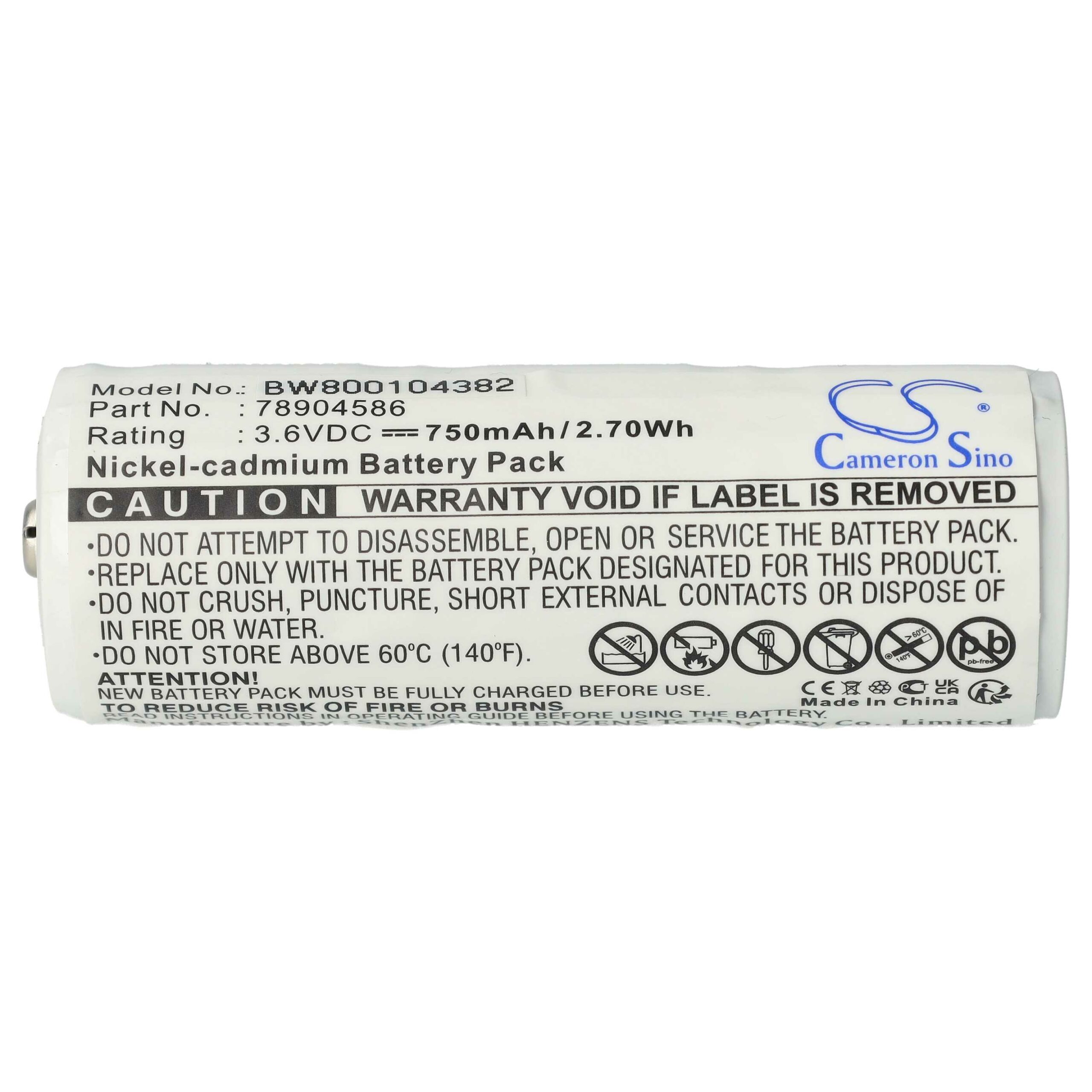 Bateria para Equipamento Médico vhbw compatível com 78904586 - 750 mAh 3.6 V NiCd - Image 3