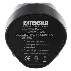 Bateria EXTENSILO para Makita 195332-9, 194588-1, 194551-4, 194550-6 - 10.8V 2500 mAh Li-Ion