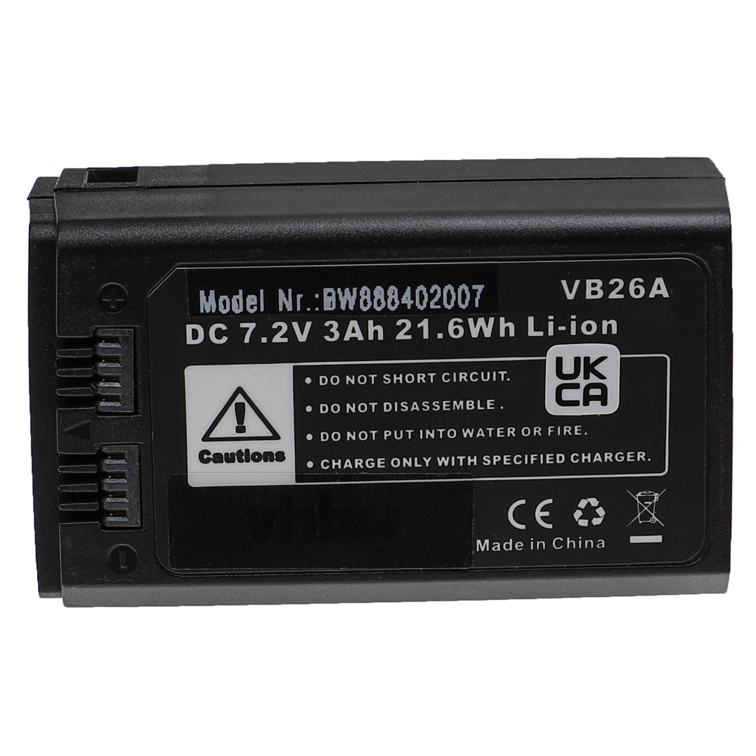 Bateria para Flash Godox VB26A, VB26 - vhbw 3000 mAh 7.2 V Li-Ion