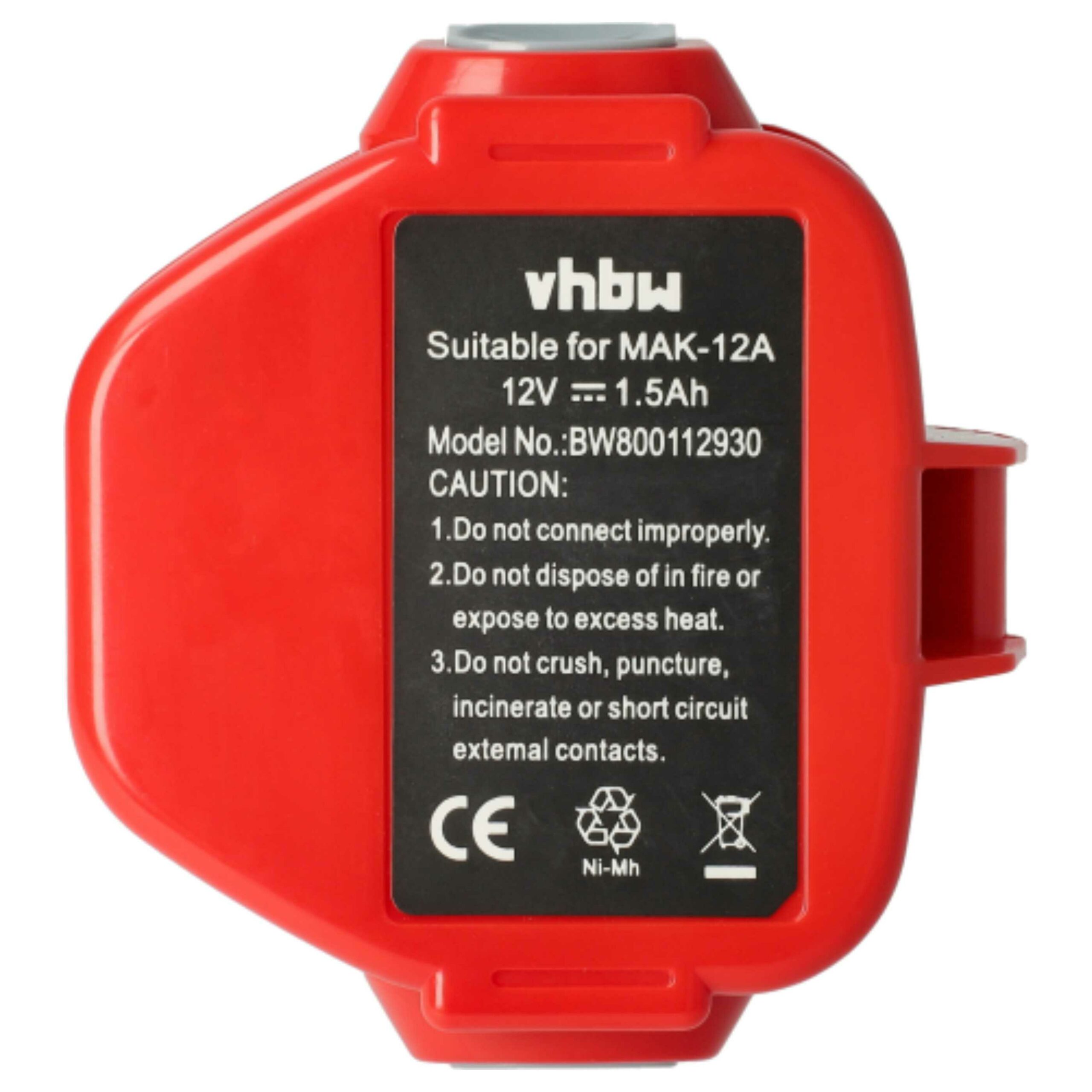 2x Bateria vhbw compatível Klauke RA4, RA5, RA3 - 1500 mAh, 12V, NiMH - Image 3