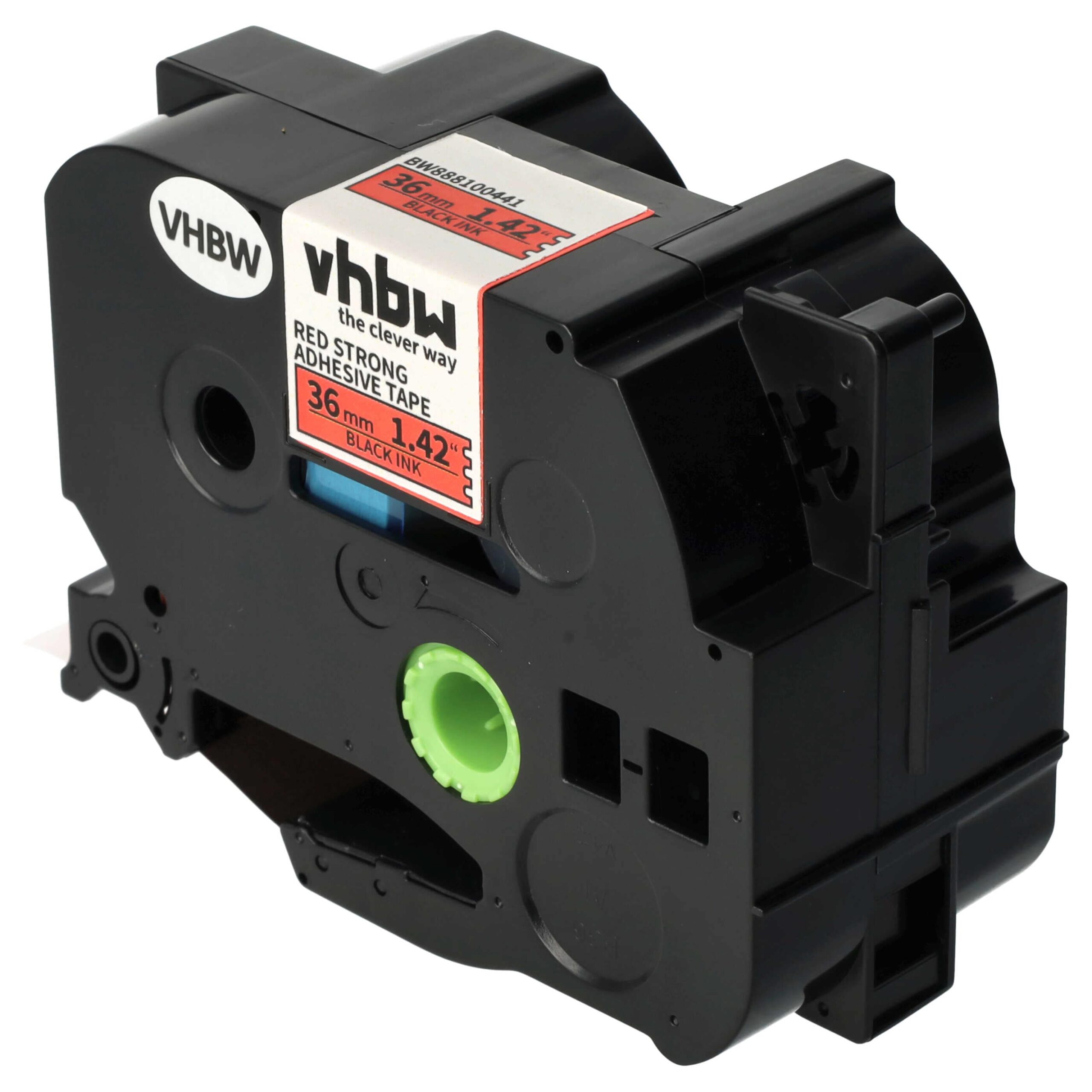 Fita de Etiquetadora compatível com Brother TZE-S461 - 36 mm Preto em Vermelho, Resistência Extra - Image 2