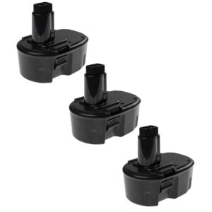 3x Bateria EXTENSILO para Dewalt DE9092, DE9091, DE9094, DC9091, DE9038 - 14.4V 3300 mAh NiMH
