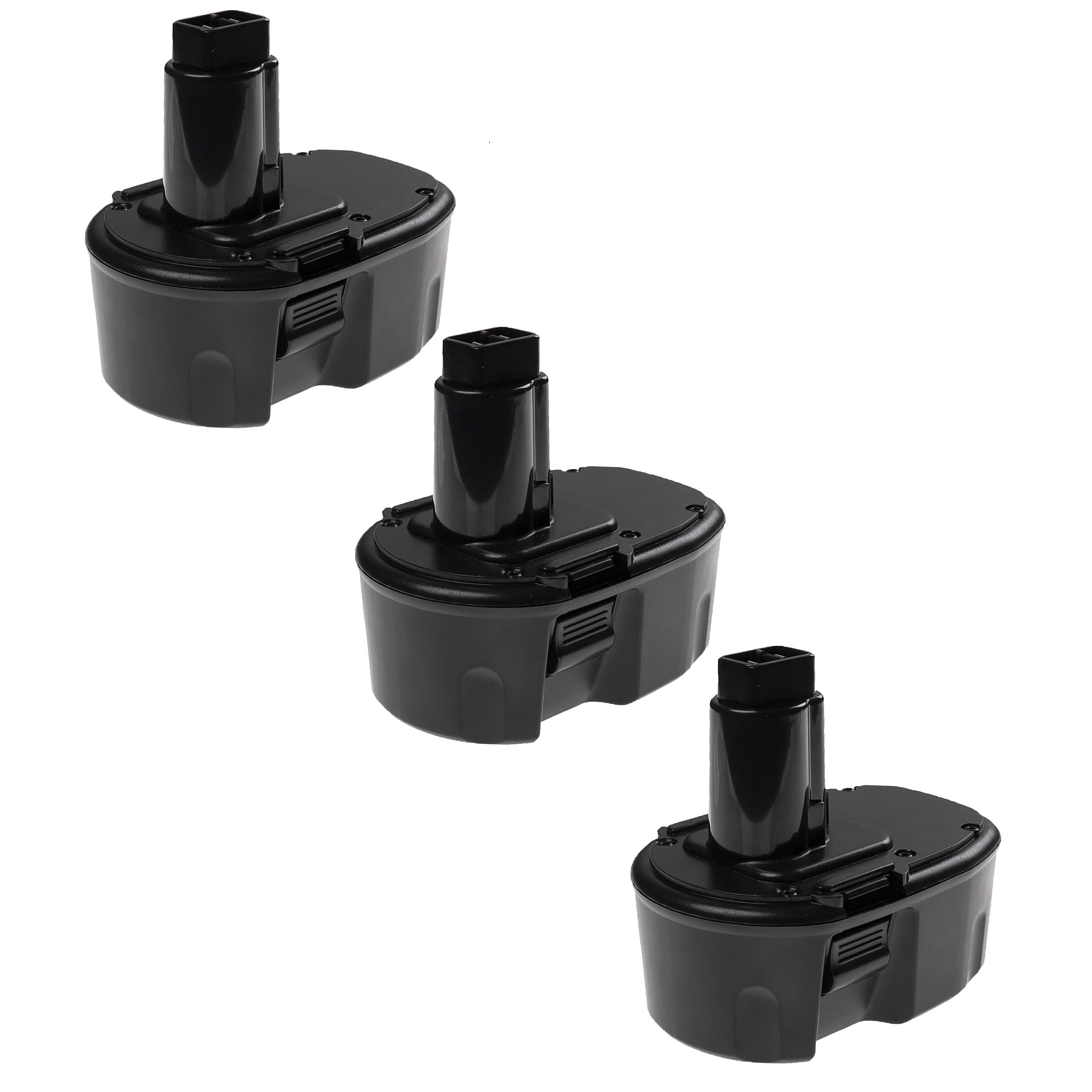 3x Bateria EXTENSILO para Dewalt DE9092, DE9091, DE9094, DC9091, DE9038 - 14.4V 3300 mAh NiMH
