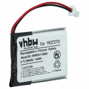 Bateria GPS vhbw compatível com Golf Buddy YK372731, PL482730 - 280mAh, 3.7V