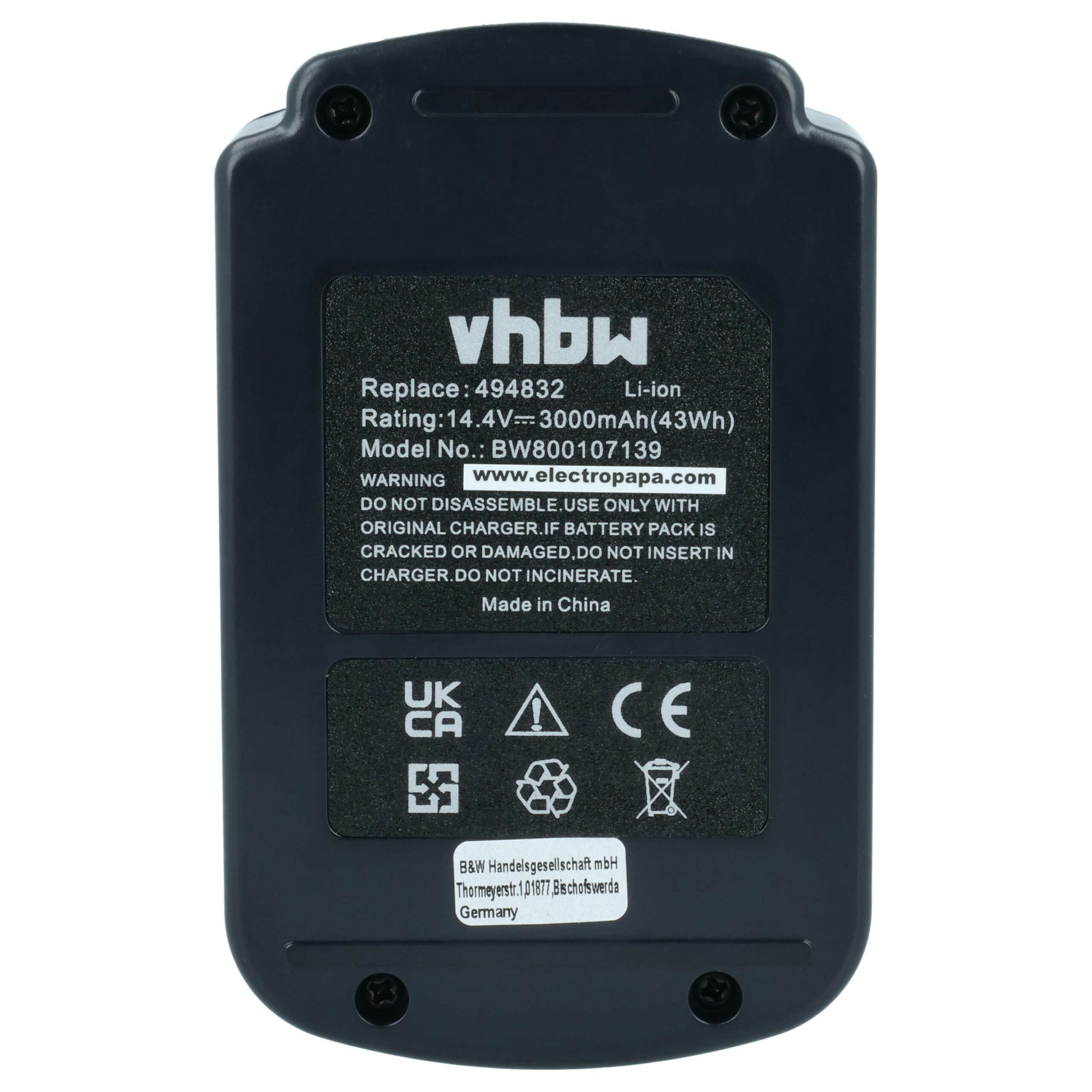 Bateria vhbw 14.4V 3000 mAh Li-Ion para Festool Festo BPC 15 (498341, 498340, 494832) - Image 3
