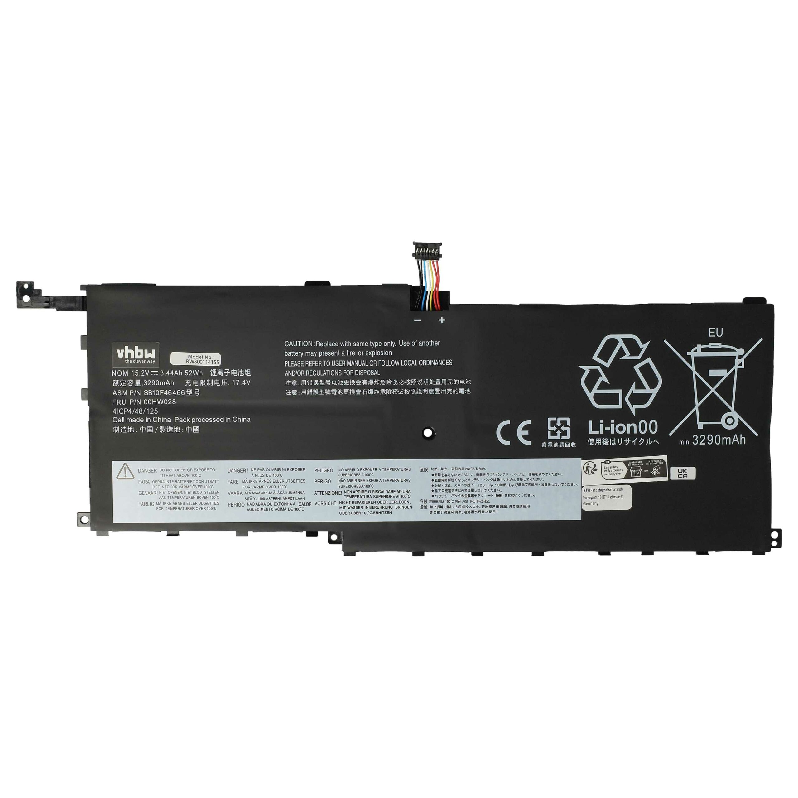 Bateria para Lenovo 01AV410, 01AV438, 00HW029, 01AV409, 00HW028 - 3300 mAh 15.2 V Li-polymer vhbw - Image 3