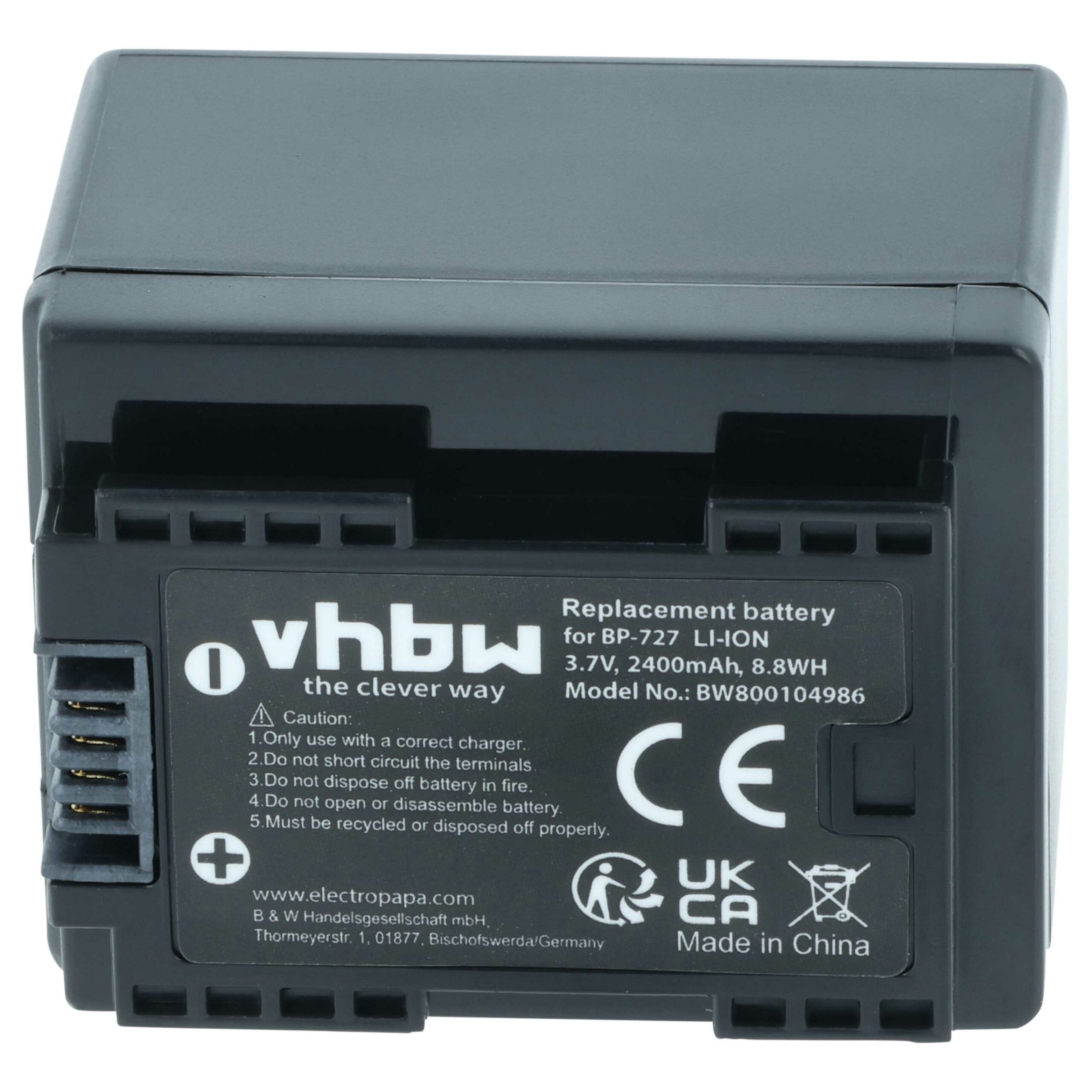 Bateria vhbw 3x para Câmaras Canon BP-727 - 2400 mAh 3.6 V Li-Ion - Image 3