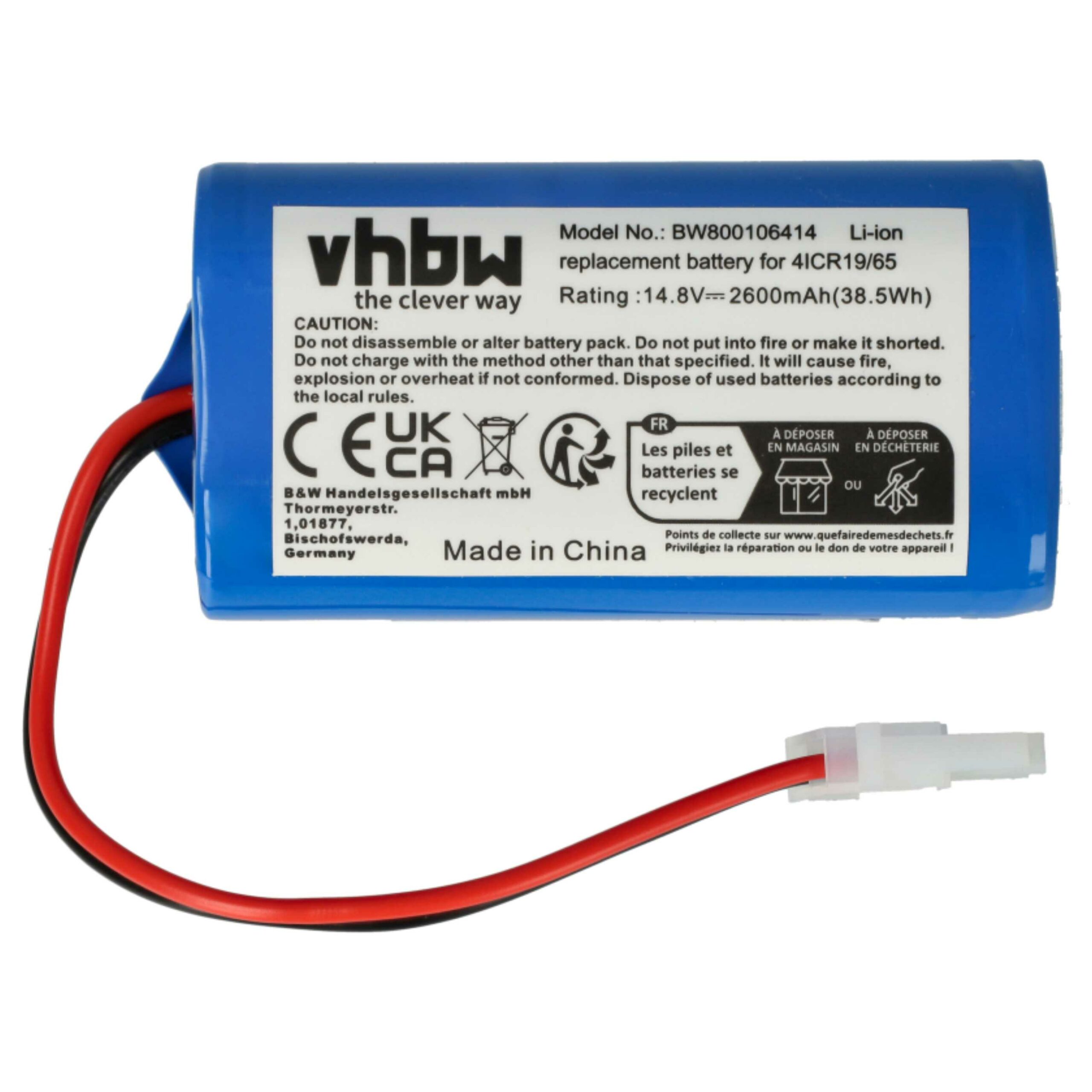 Bateria vhbw para Ecovacs 2600mAh, 14.8V, Li-Ion - Image 3