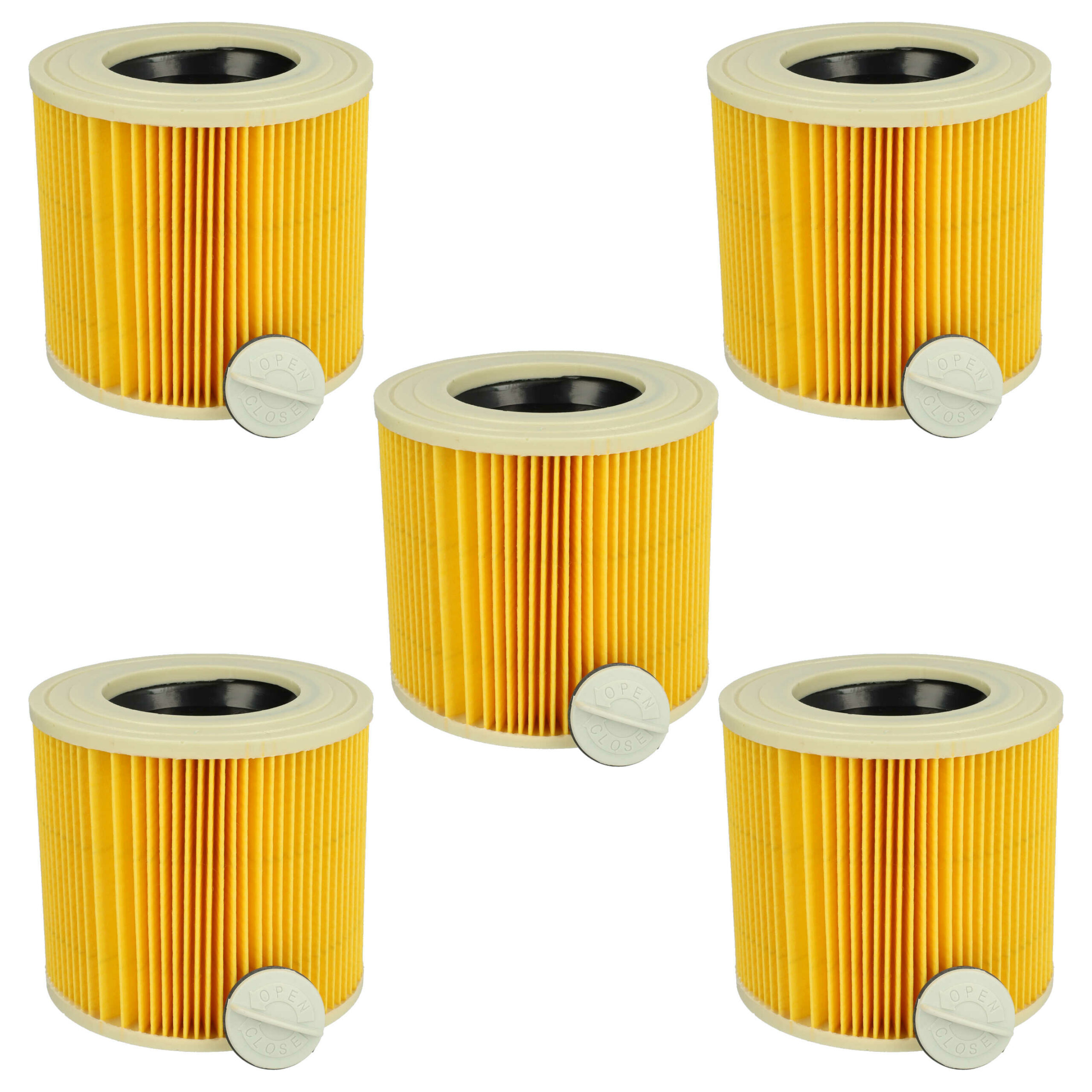 5x Filtro Cartucho de Substituição vhbw para Kärcher 2.863-303.0, 6.414-547.0 e Aspiradores PowerPlus