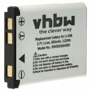 Bateria vhbw DLI216 para câmaras - 600mAh, 3.7V, Li-Ion