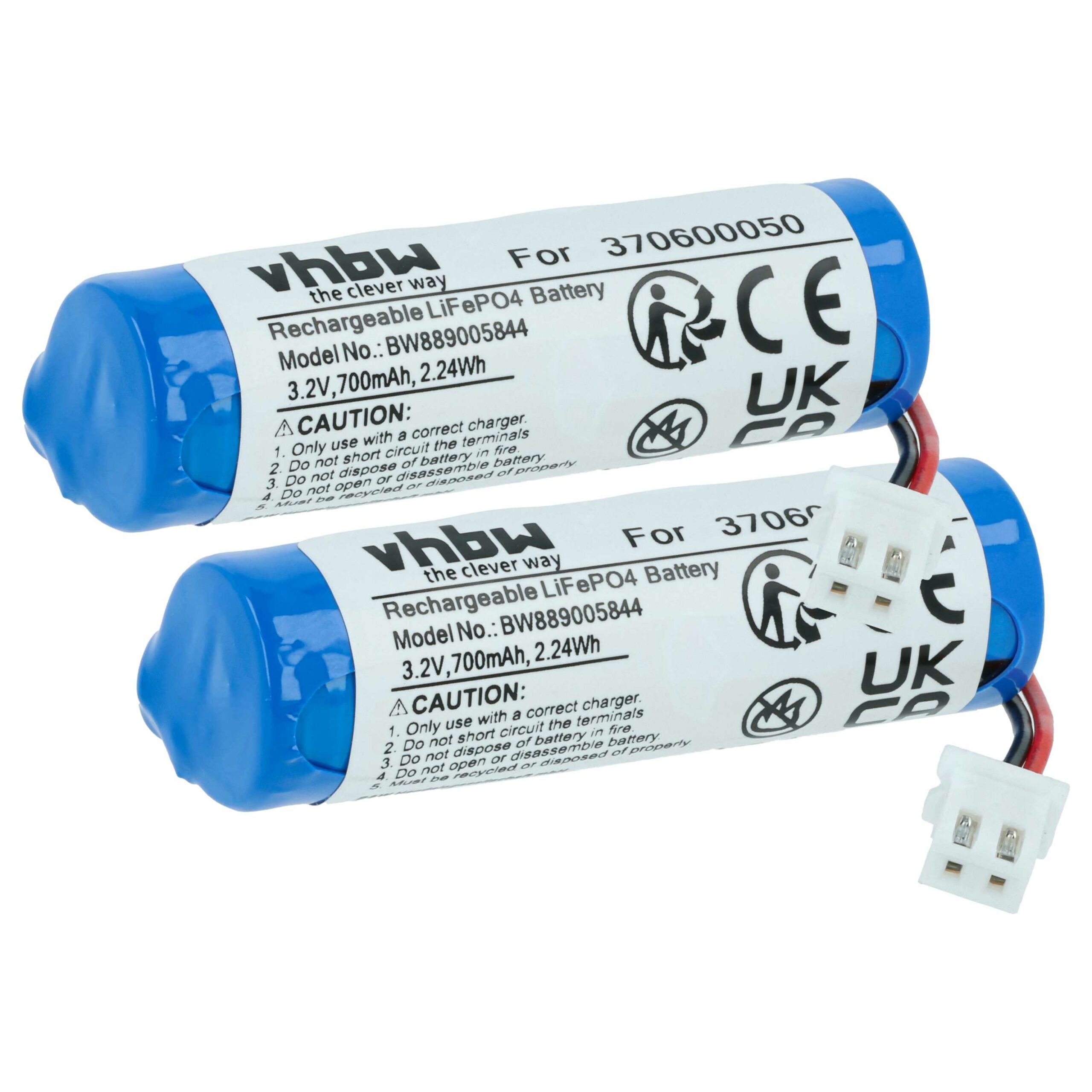 Bateria de Substituição vhbw 2x 700 mAh 3.2V LiFePO4 JST ZH para Carrera 370600050