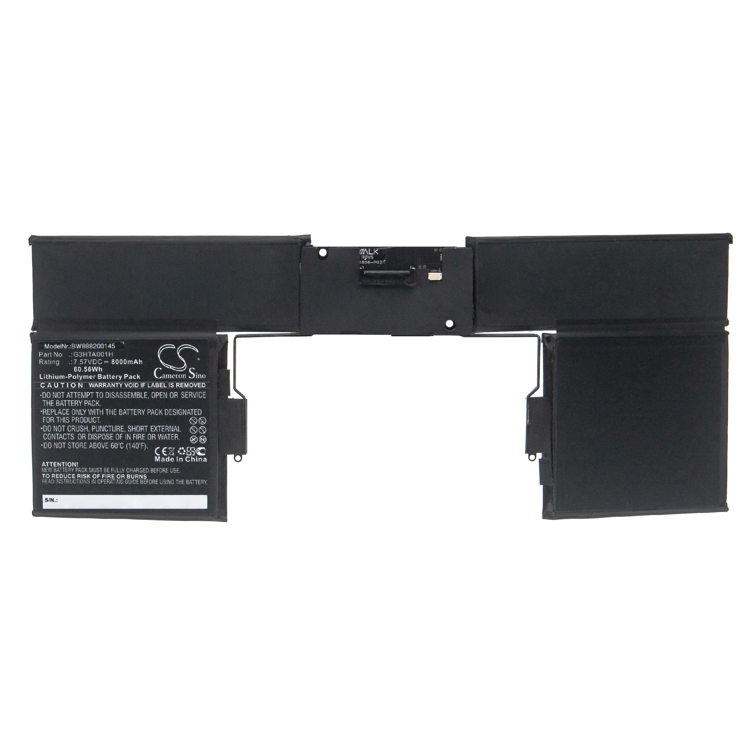Bateria para Portátil Microsoft G3HTA001H - 8000 mAh 7.57 V Li-polímero vhbw