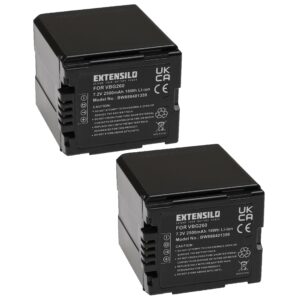 Bateria EXTENSILO para Panasonic VW-VBG260 - 2500 mAh 7.2V Li-Ion (Pack 2x)