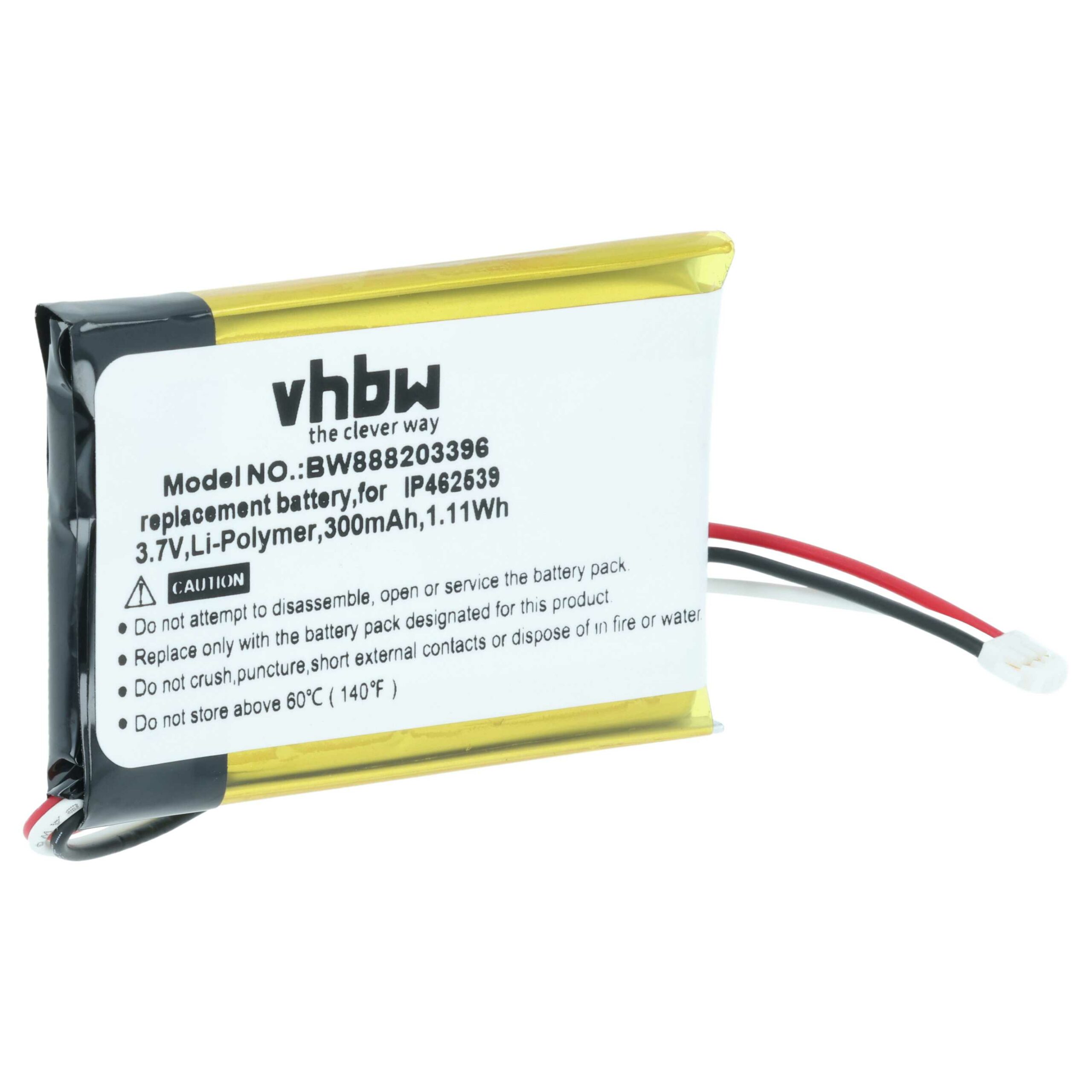 Bateria vhbw para Phonak IP462539 - 300 mAh 3.7 V Li-polímero