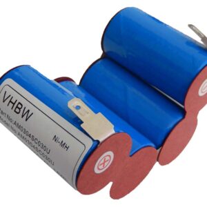 Bateria vhbw 3000mAh 4.8V NiMH para aspiradores AEG - Substitui 9000866004, 900086003, 302016, 63BCC01