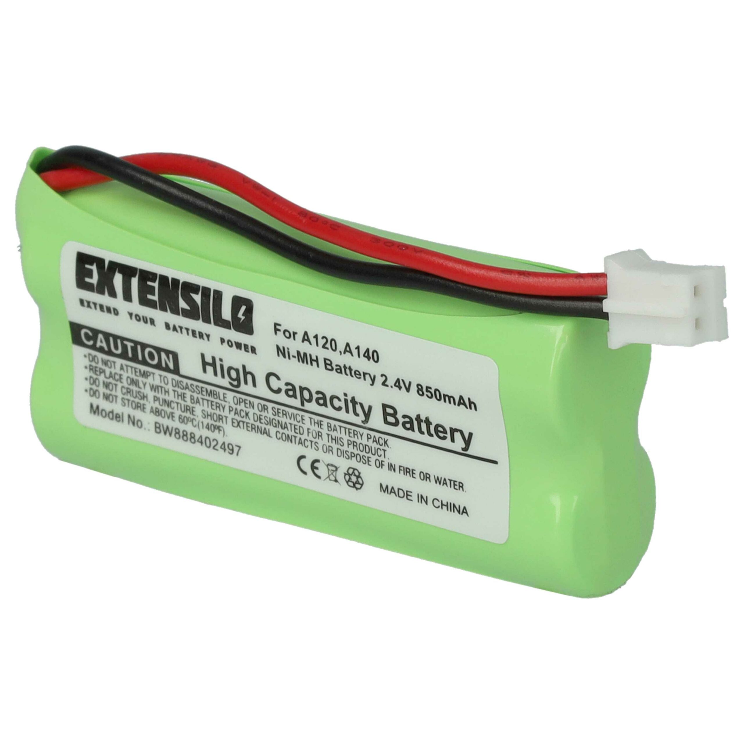 2x Bateria EXTENSILO para Telefone Fixo T-Com - 850 mAh 2.4 V NiMH - Image 2
