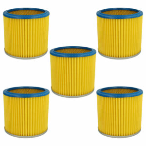 5x Filtro de Substituição vhbw para Aspiradores Einhell 2351110, Güde, Parkside, Rowenta e Kärcher - Azul/Amarelo