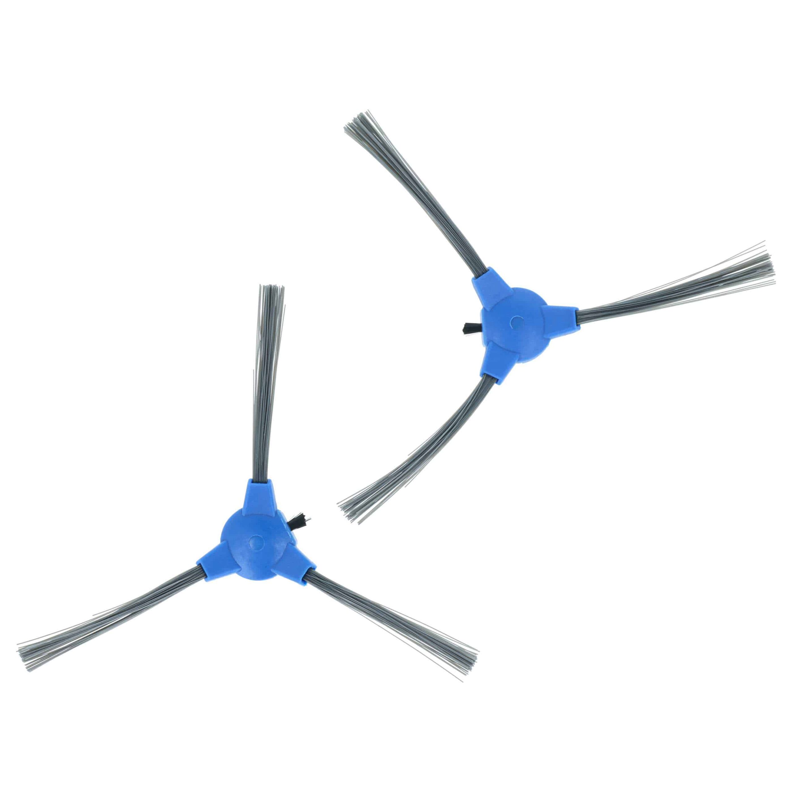 8 Escovas Laterais para Eufy, Tesvor 11S e Outros Aspiradores Robôs - 3 Braços, Preto, Cinzento, Azul - Image 3