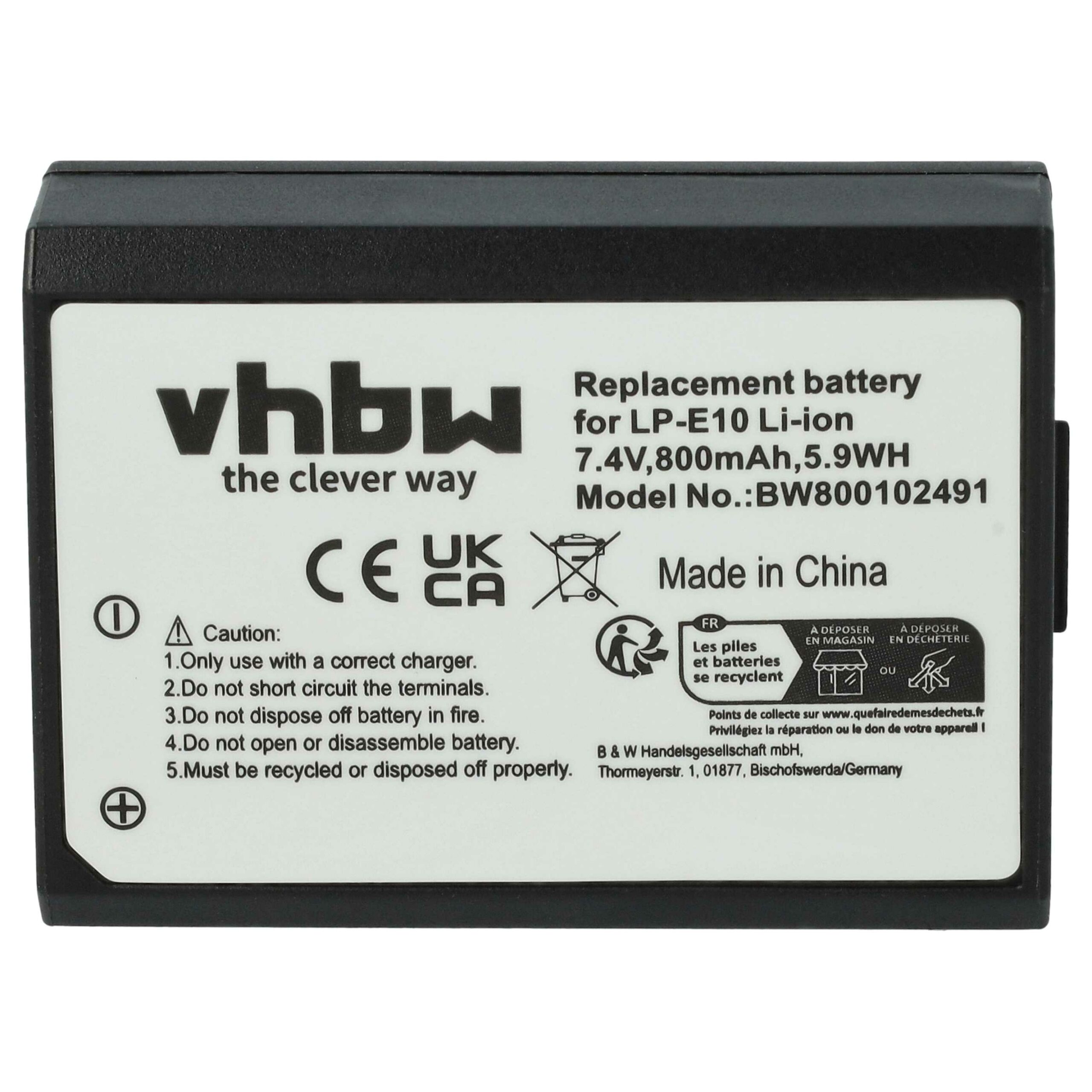 2x Bateria de substituição vhbw para Canon LP-E10 - 800mAh, 7.2V, Li-Ion - Image 3