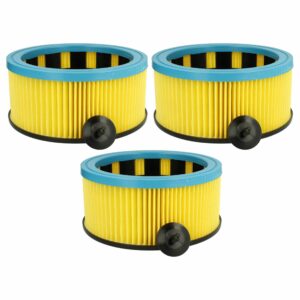 3x Filtros de Cartucho vhbw para Aspiradores Metabo 631753000 e Hitachi - Preto/Azul/Amarelo