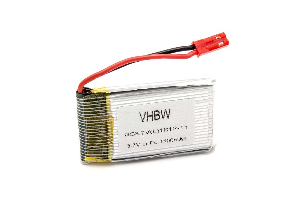 Bateria vhbw para Walkera Dragonfly HM 5G4 - 1100 mAh, 3.7 V, Li-polymer, JST