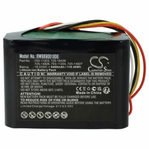 Bateria vhbw para Cub Cadet Robomow - 6400 mAh 18.5 V Li-Ion (753-11203, 753-11204, 725-14826, 725-14827, 725-18426)