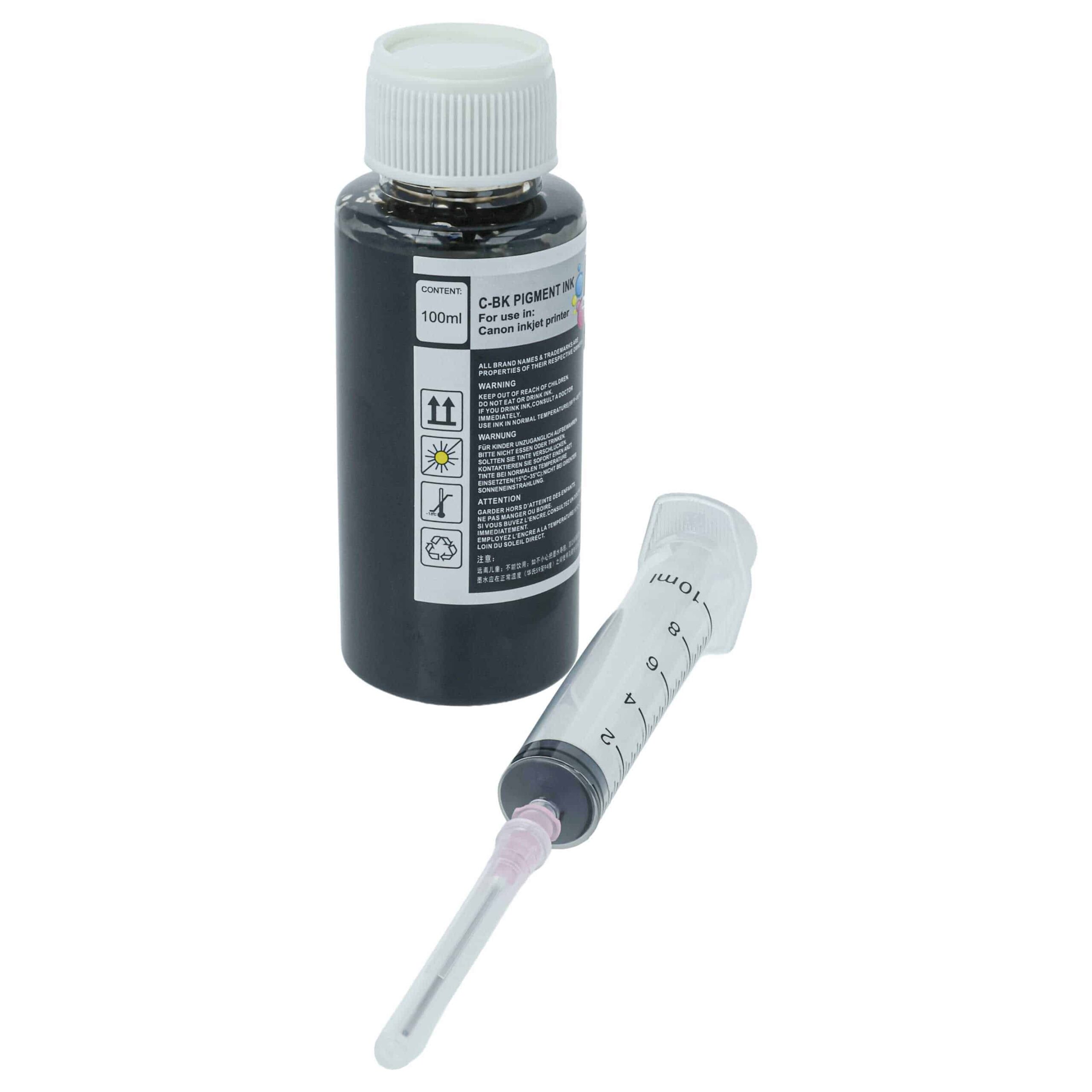 Tinta de Recarga Preta Pigmentada para Impressoras Canon - 100 ml vhbw - Image 3