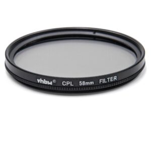 Filtro Polarizador para Câmaras e Objetivas com Rosca de Filtro 58 mm - Filtro CPL vhbw