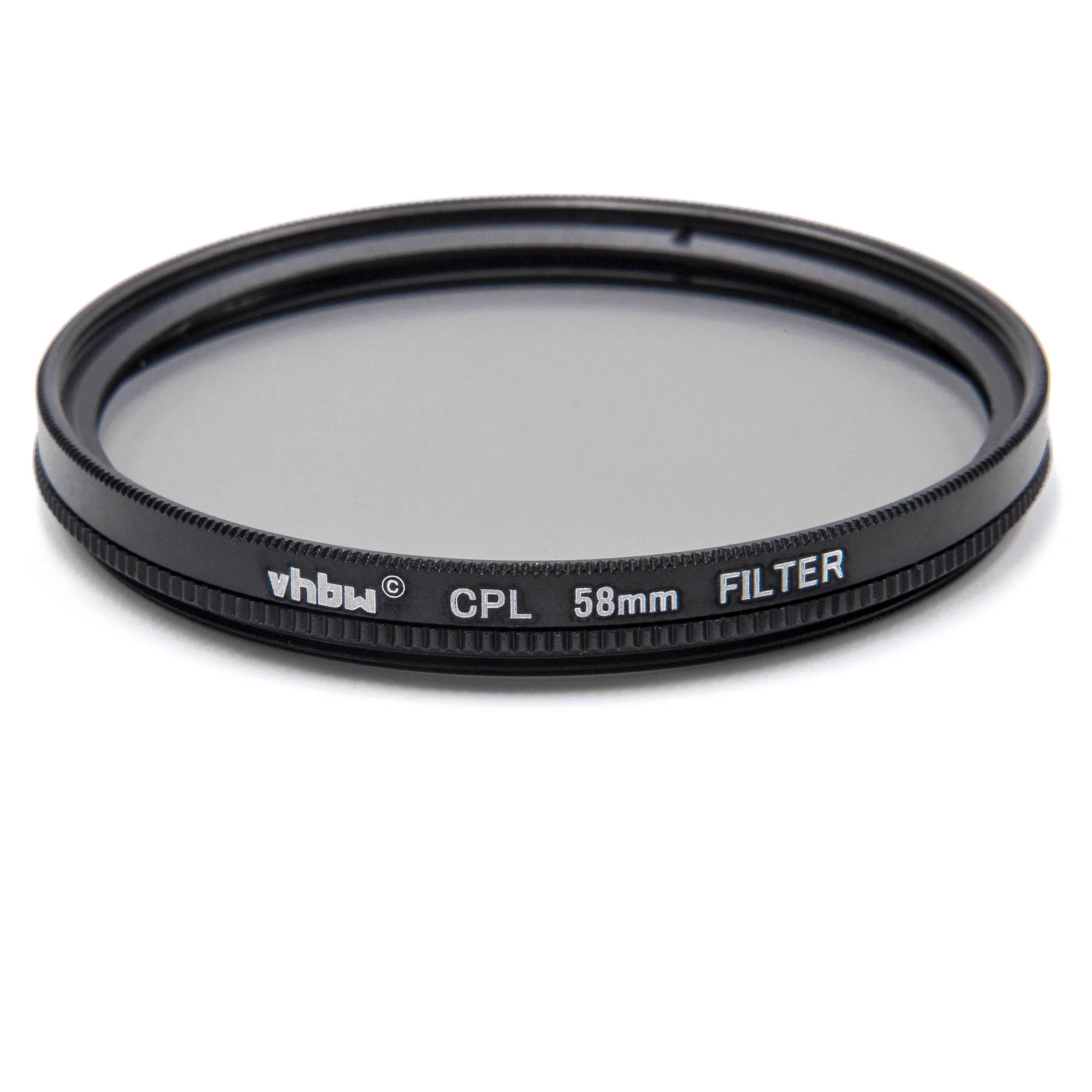 Filtro Polarizador para Câmaras e Objetivas com Rosca de Filtro 58 mm - Filtro CPL vhbw