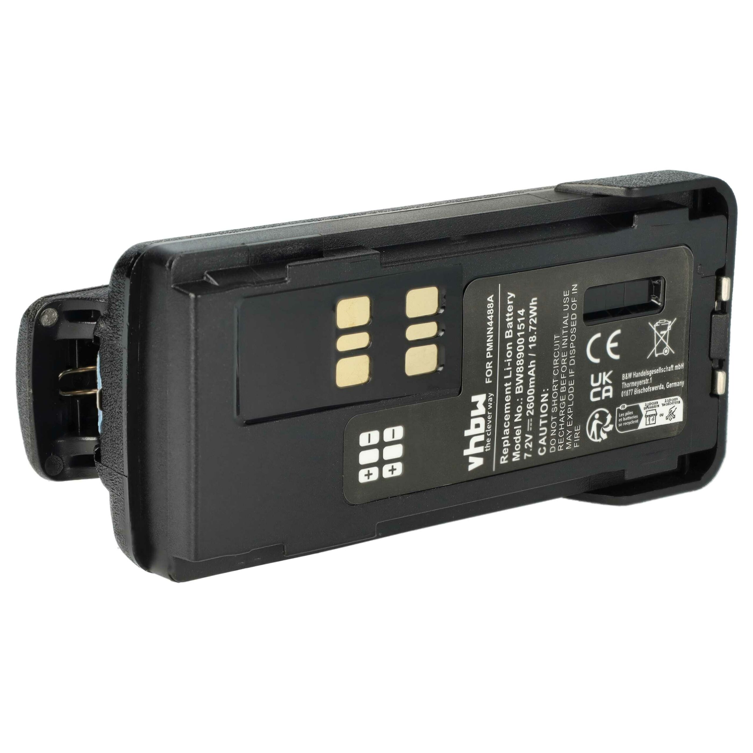 Pack 10x Bateria vhbw para Motorola PMNN4415AR, PMNN4415, PMNN441 - 2600 mAh 7.4 V Li-Ion + Clip - Image 3