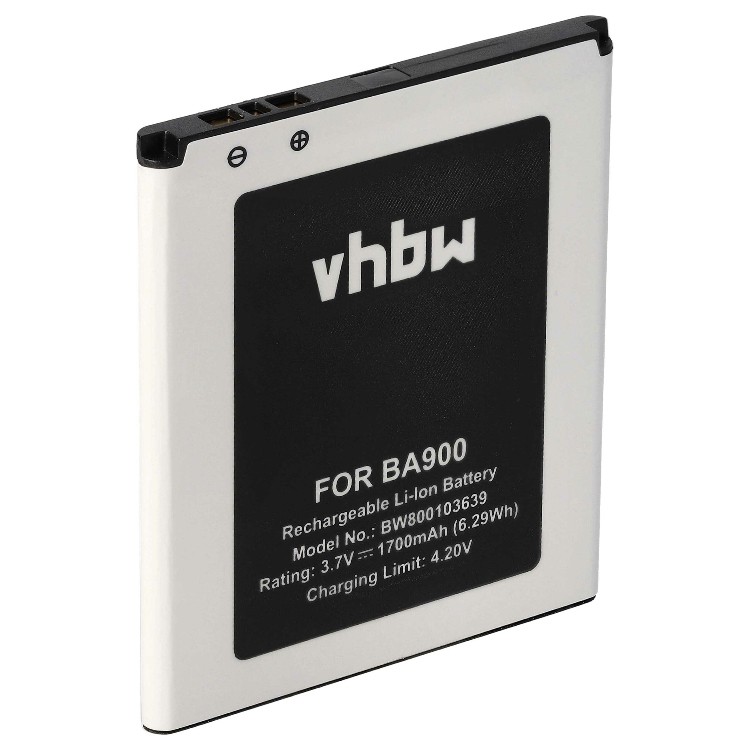 Bateria para Telemóvel Sony Ericsson / Sony BA900 - 1700 mAh 3.8 V Li-Ion vhbw