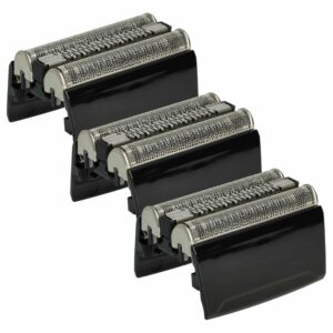 3 Cabeças de Corte Substitutas para Braun 52S, 52B - Compatível com Barbeadores Braun, Preto