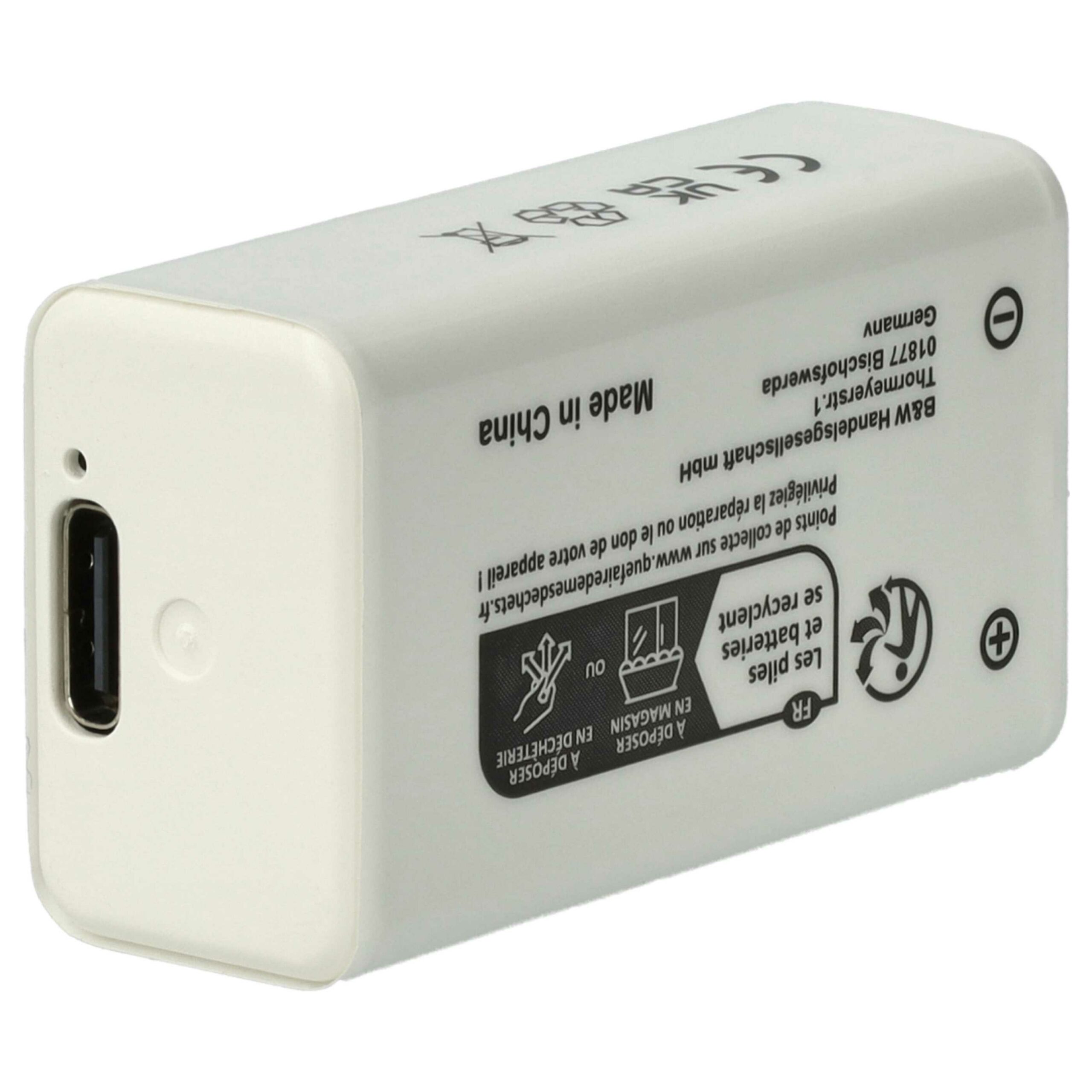 Bateria 9V Bloco 10x EXTENSILO Compatível Daitem BATV13 - 1 Ah Li-Ion com USB-C - Image 4