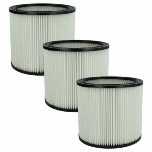 3x Filtros Redondos para Aspirador ShopVac 126282903041, 026282290038 - vhbw, Preto/Branco
