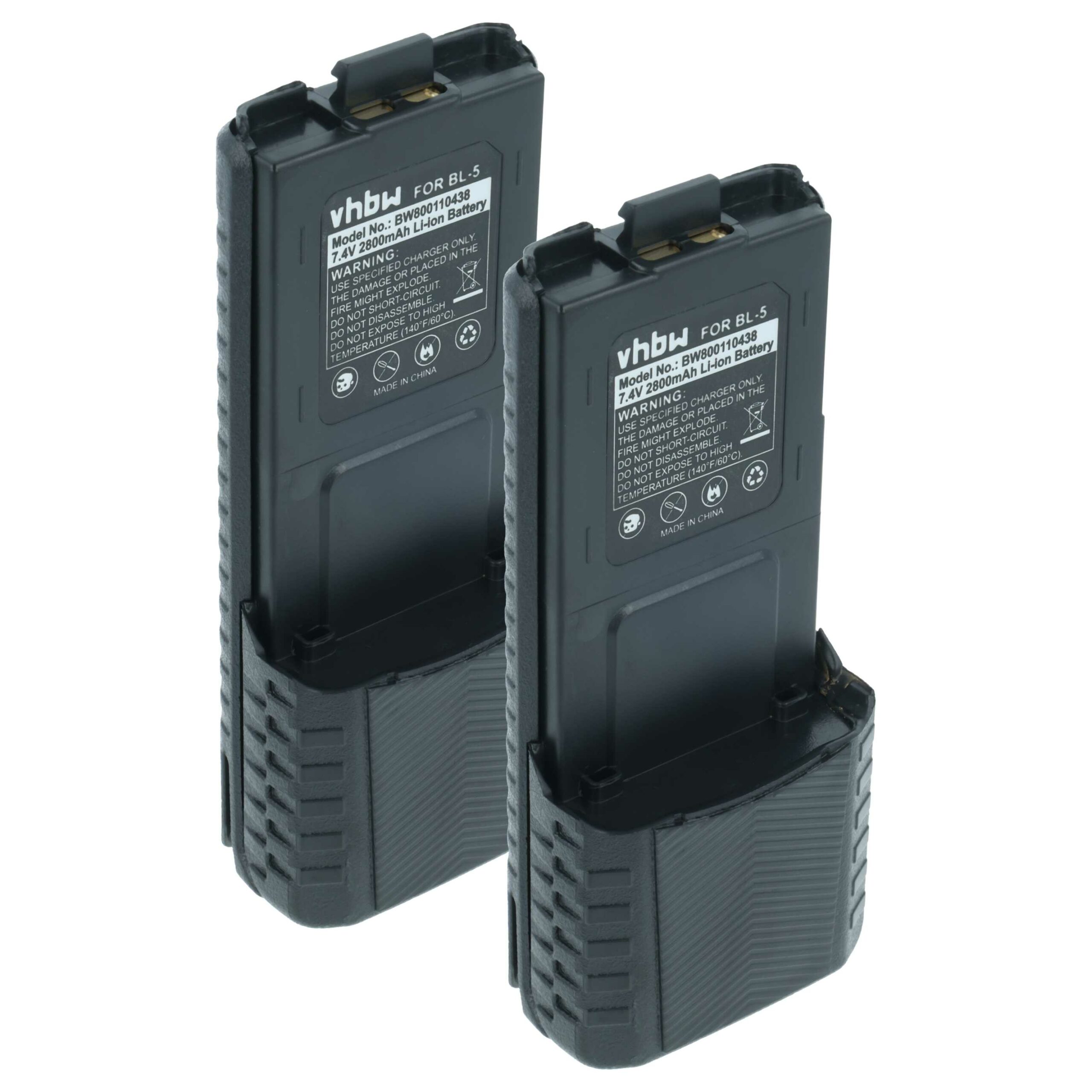 Bateria vhbw 2800 mAh 7.4V Li-Ion para Rádios Baofeng BL-5 (Pack 2x)