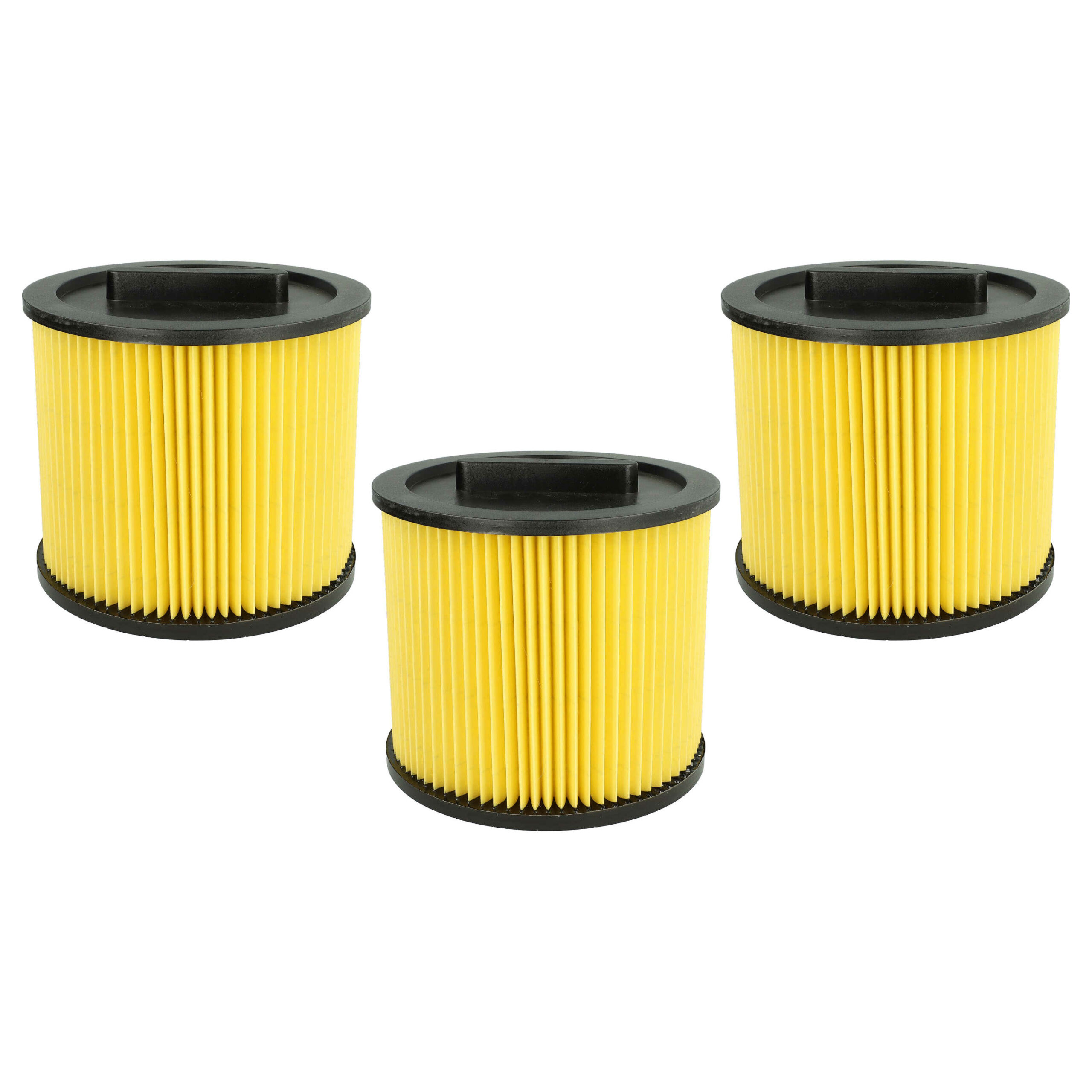 3x Filtro de Cartucho Substituto Thomas 787421 para Aspirador Thomas, Preto/Amarelo