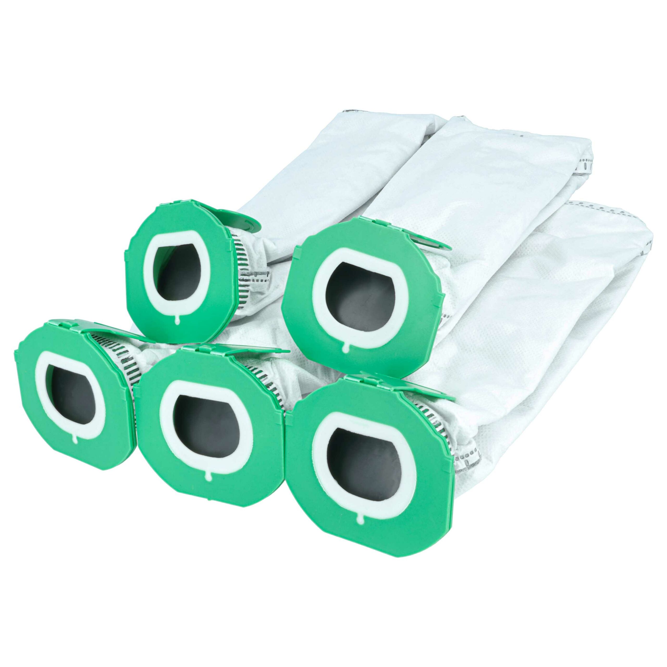 Pack 5x Sacos para Aspirador Vorwerk FP7, FP7s - Fleece/Plástico vhbw