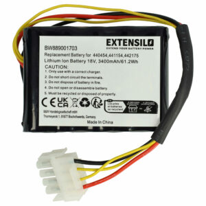 Bateria EXTENSILO compatível com Alko 440629, 440454, 442175, 441154, 442632, 442196 - 3400 mAh 18 V Li-Ion