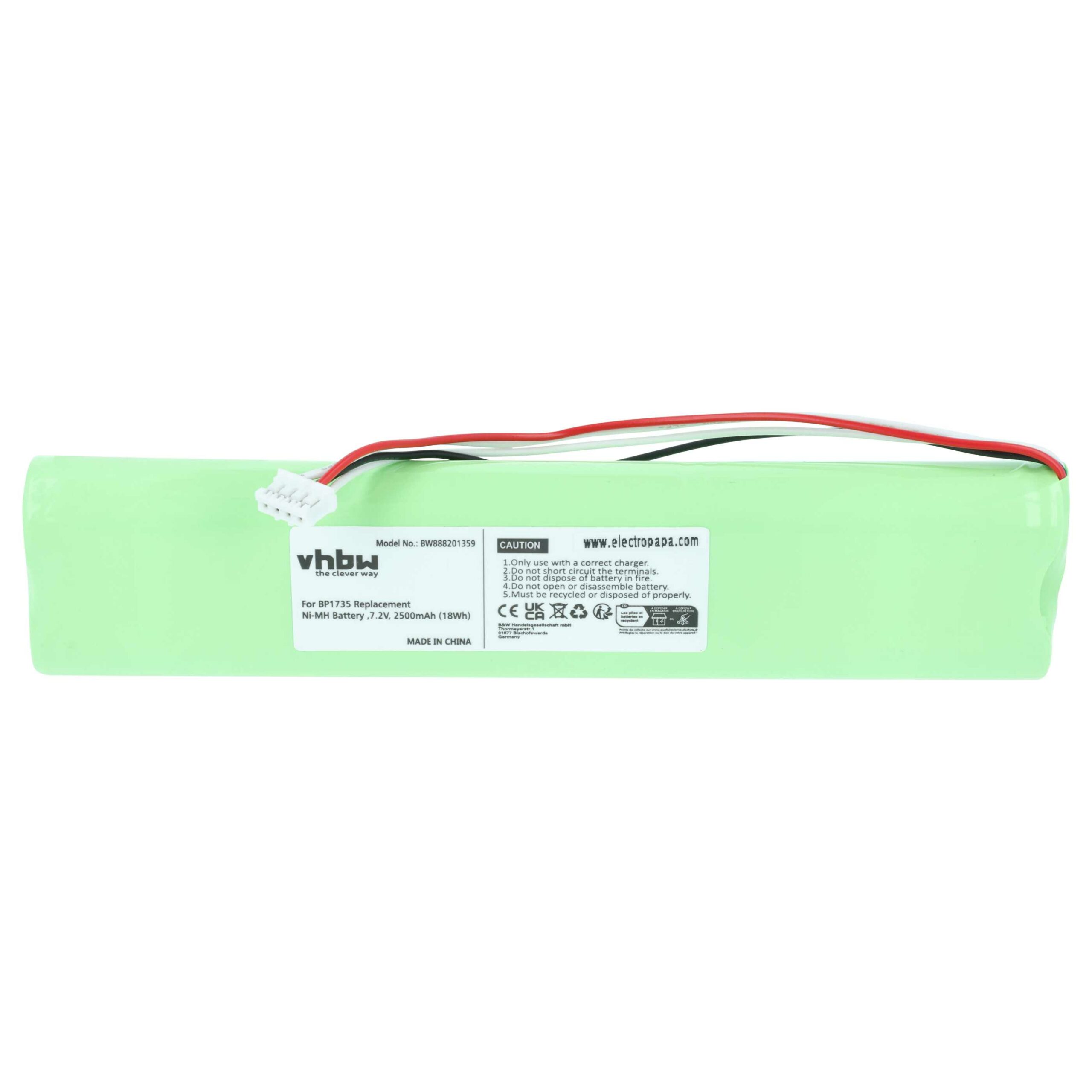 Bateria vhbw 2x Compatível Fluke BP1735 - 2500 mAh 7.2 V NiMH - Image 3