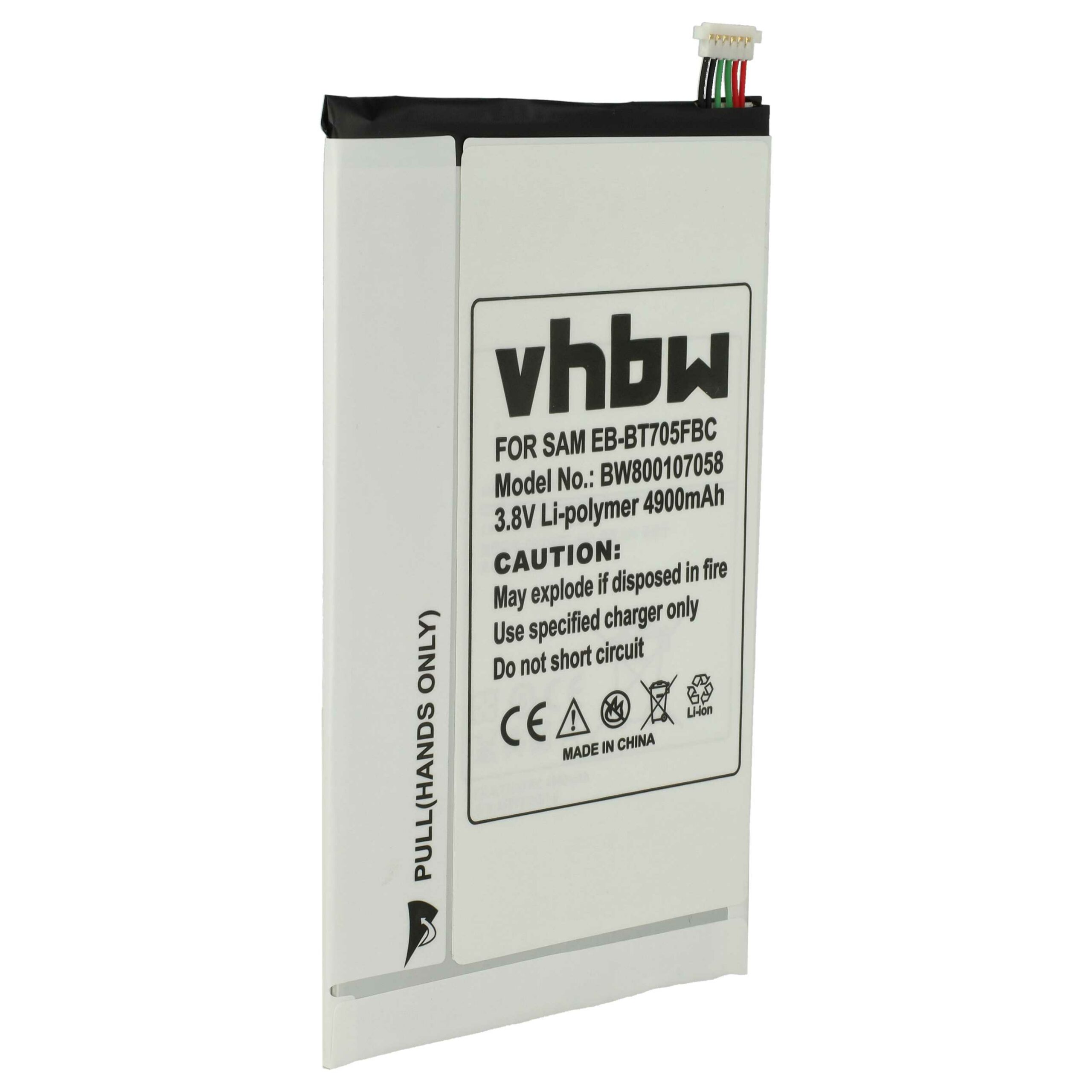 Bateria de Substituição vhbw para Samsung EB-BT705FBE, EB-BT705FBU, EB-BT705FBC - 4900 mAh 3.8 V Li-polymer