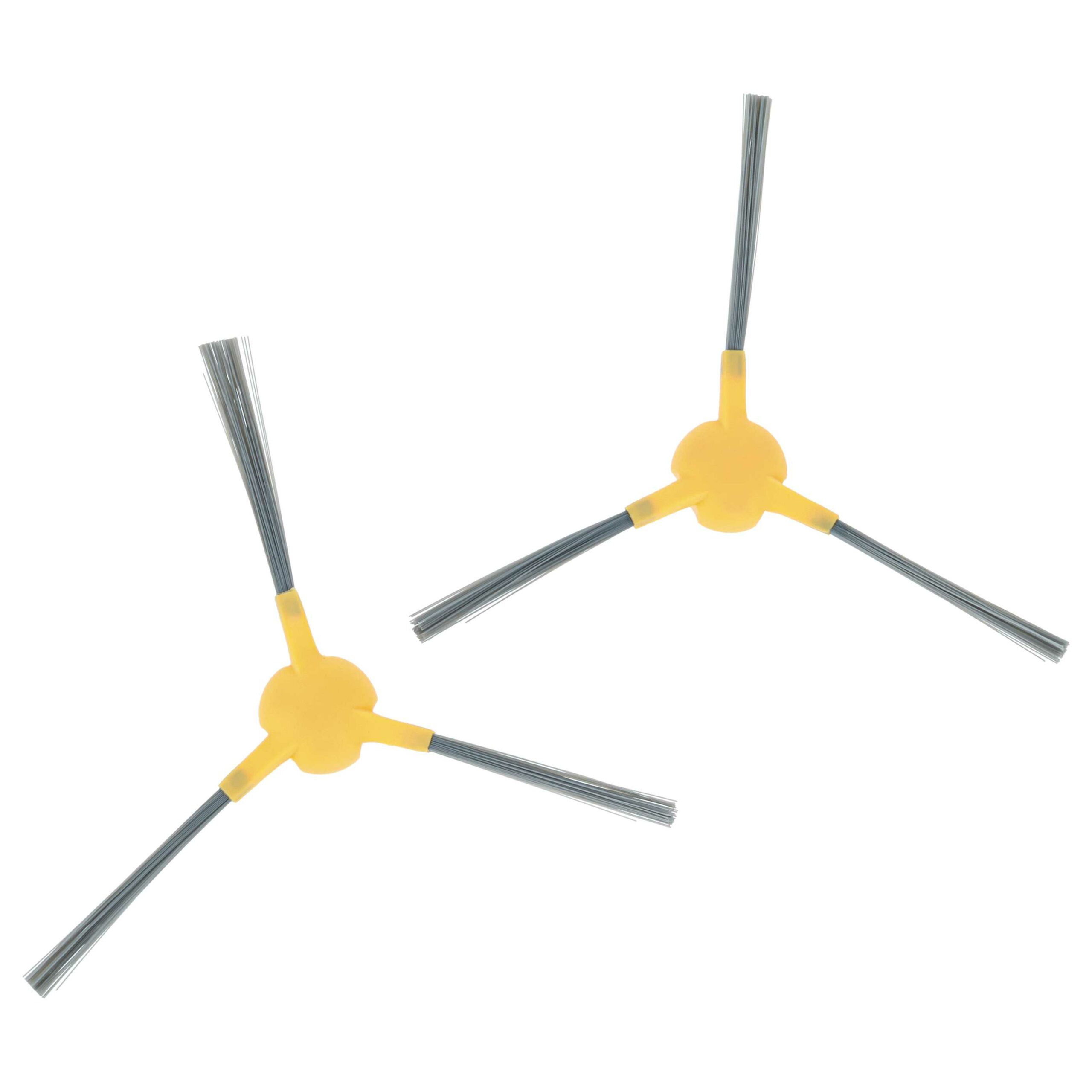 2x Escova Lateral de Substituição vhbw para Ecovacs D-S374 - 3 Braços, Cinzento e Amarelo - Image 3