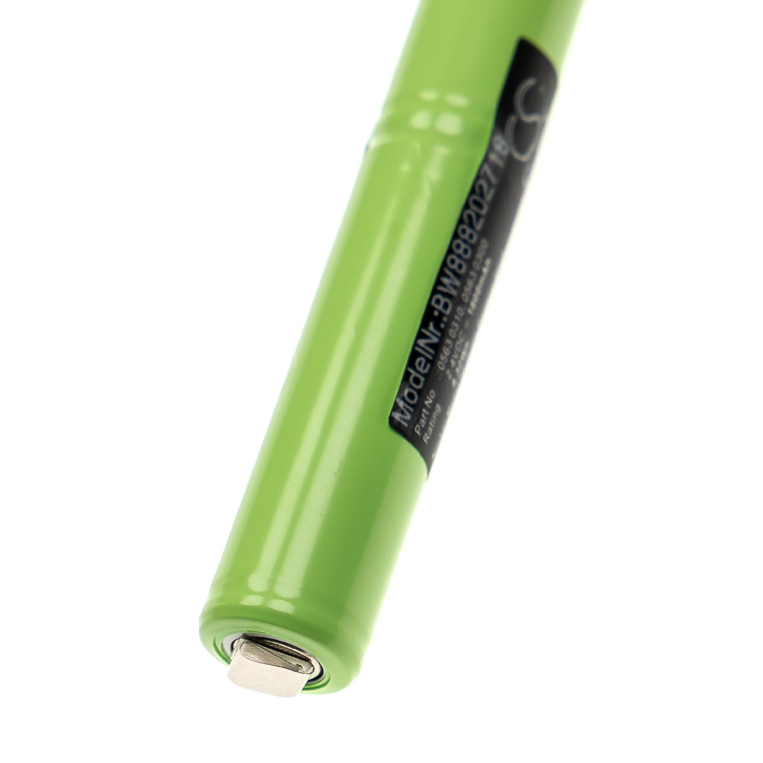 Bateria Laser compatível com Testo 0563 0310, 0563 0345, 0563 0300 - 1800 mAh 2.4 V NiMH vhbw - Image 2