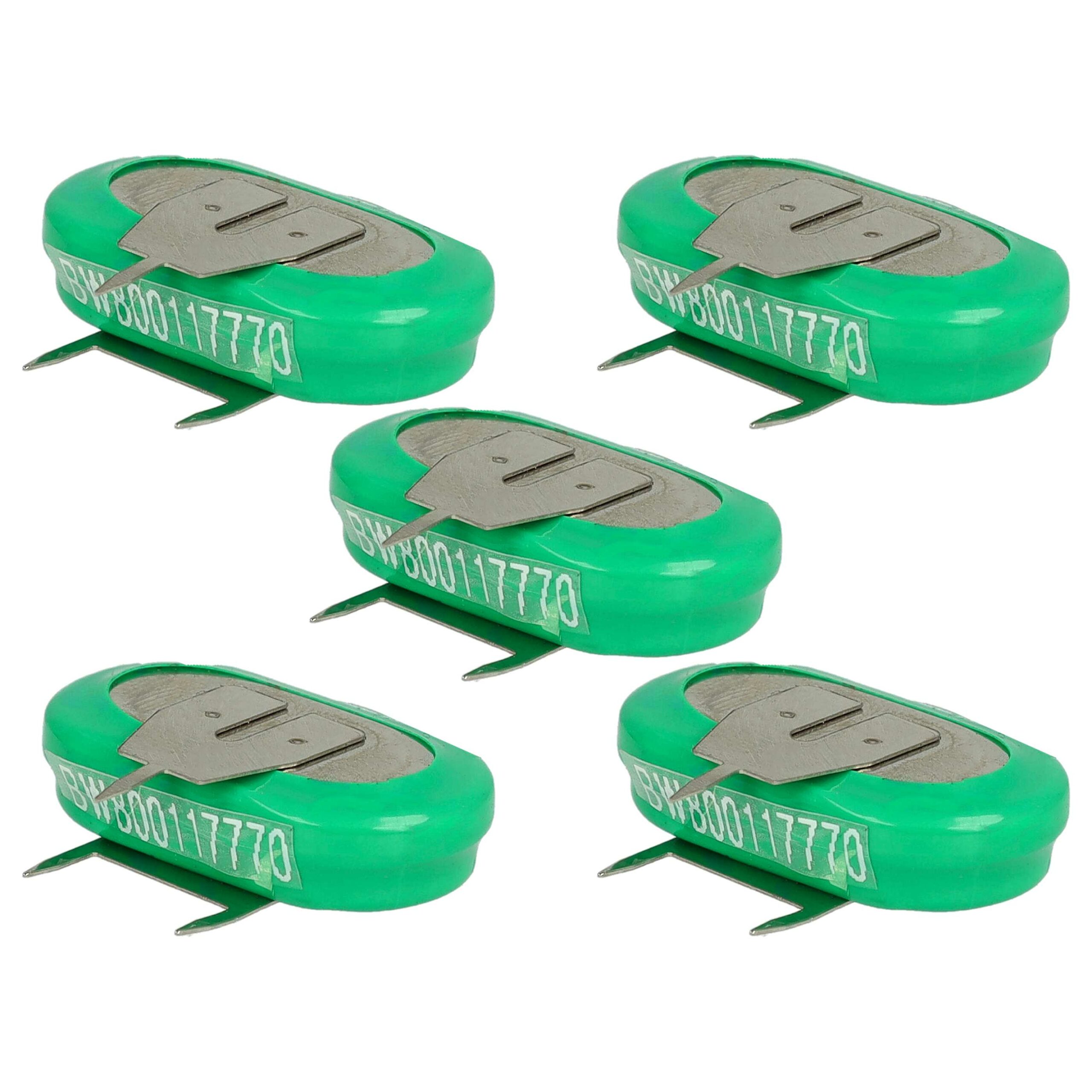 Bateria Recarregável Tipo 1/V150H 3 Pinos vhbw - 150 mAh 1.2V NiMH (Pack 5 unidades)