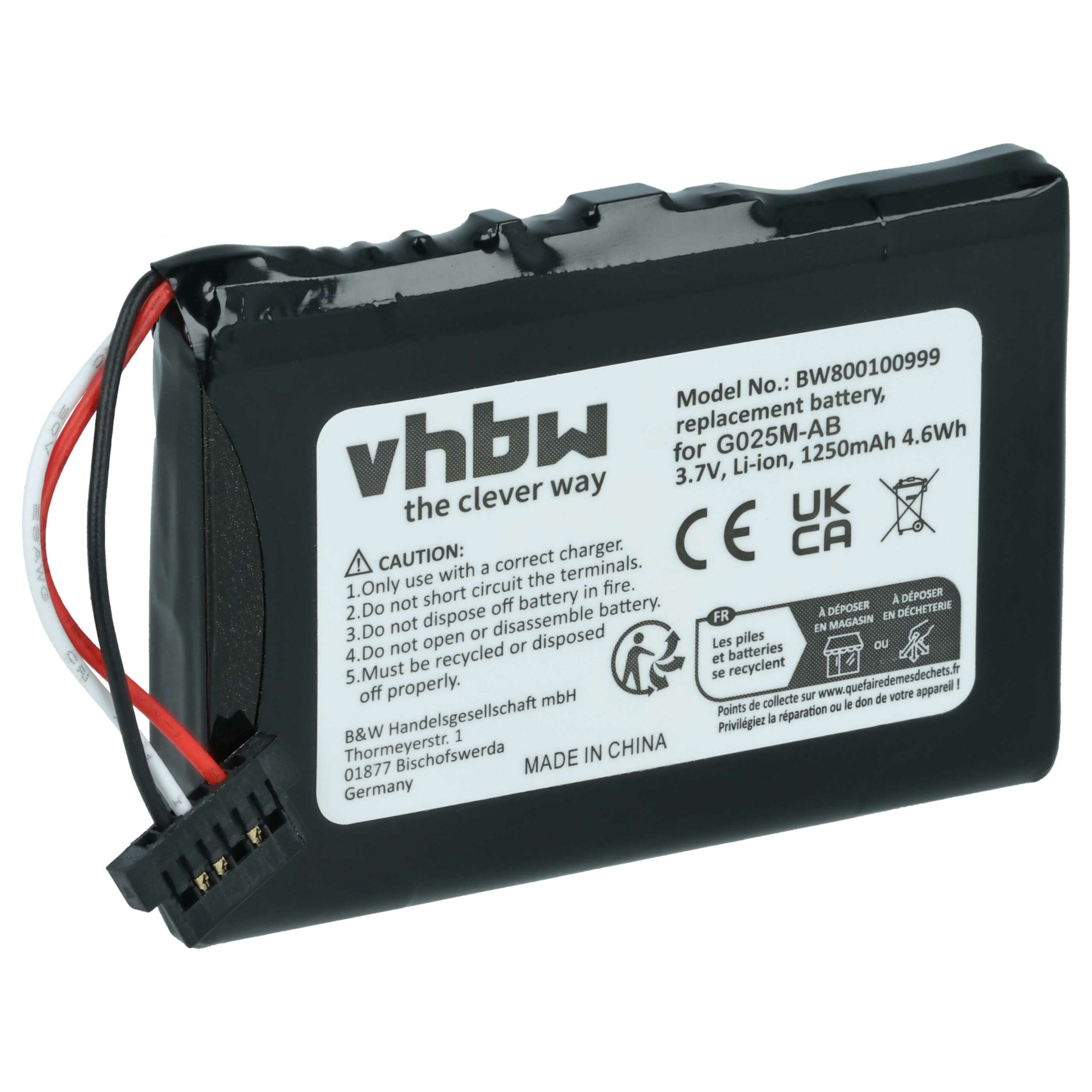 Bateria GPS vhbw 1200mAh 3.7V - Compatível Navigon, Falk, Becker, Medion e outros